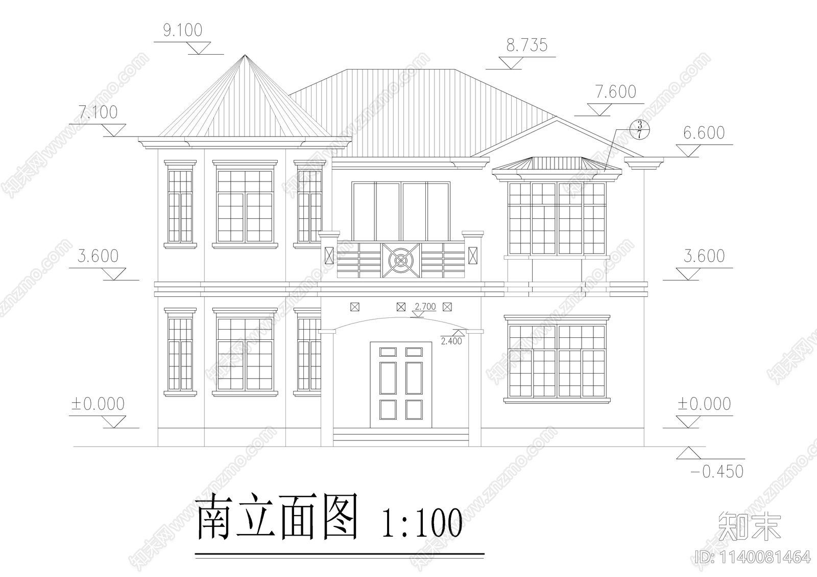 小别墅全套建筑cad施工图下载【ID:1140081464】