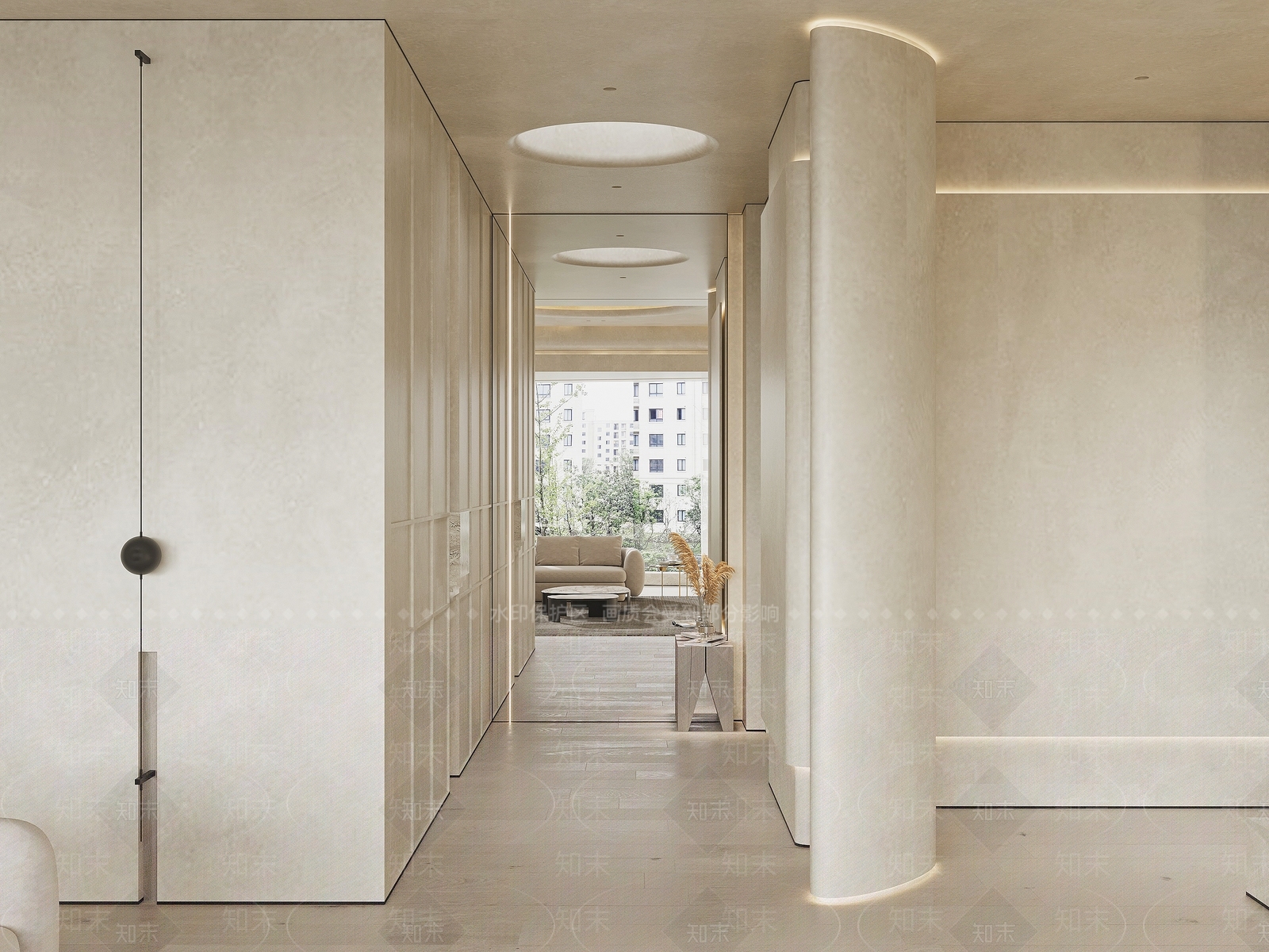 现代极简玄关装置3D模型下载【ID:1140086195】