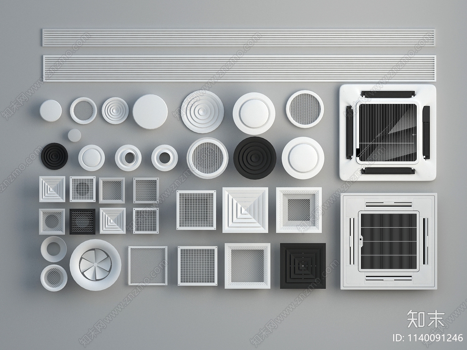 现代空调风口SU模型下载【ID:1140091246】