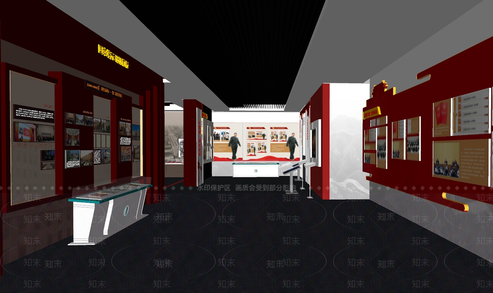 现代党建展厅SU模型下载【ID:1140092723】