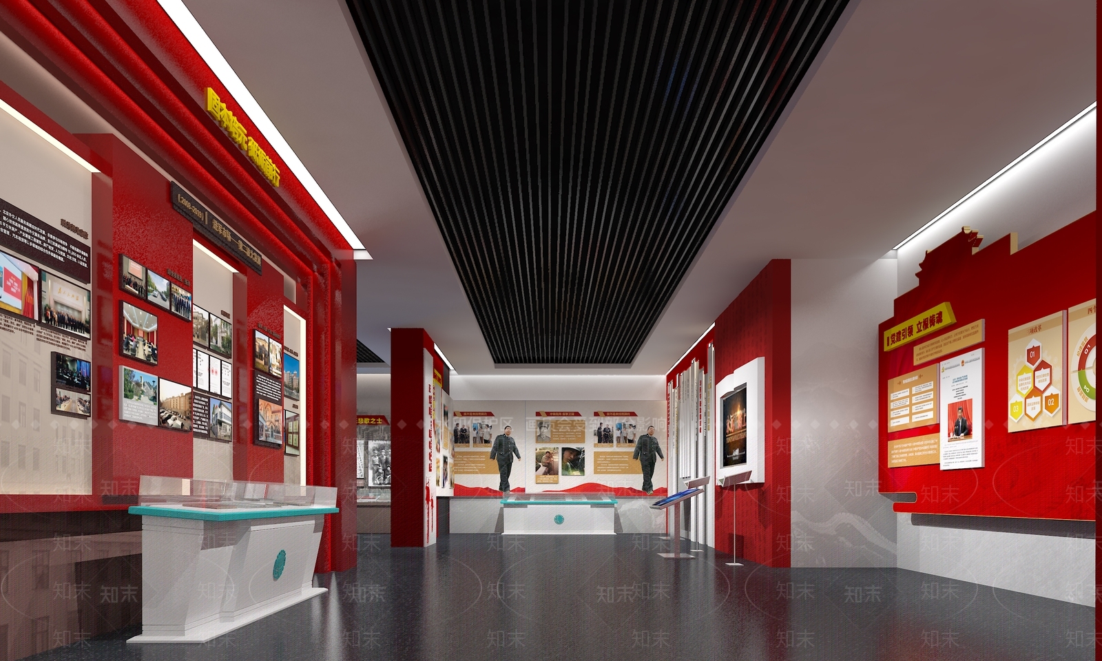 现代党建展厅SU模型下载【ID:1140092723】