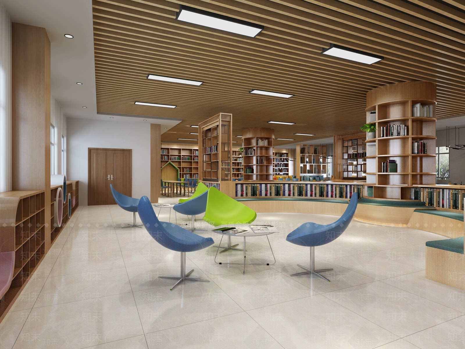 现代图书室3D模型下载【ID:1140092921】