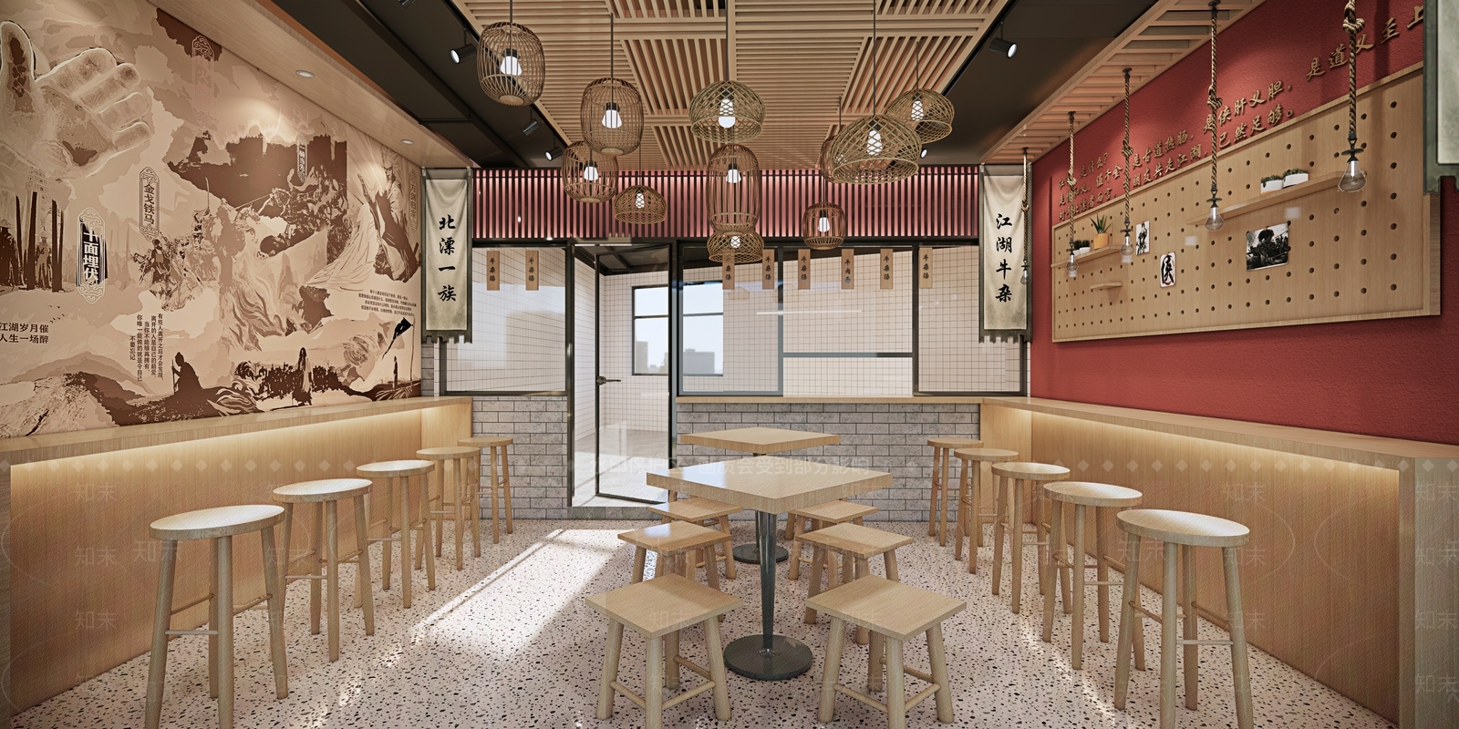 现代牛杂面快餐店SU模型下载【ID:1140093148】