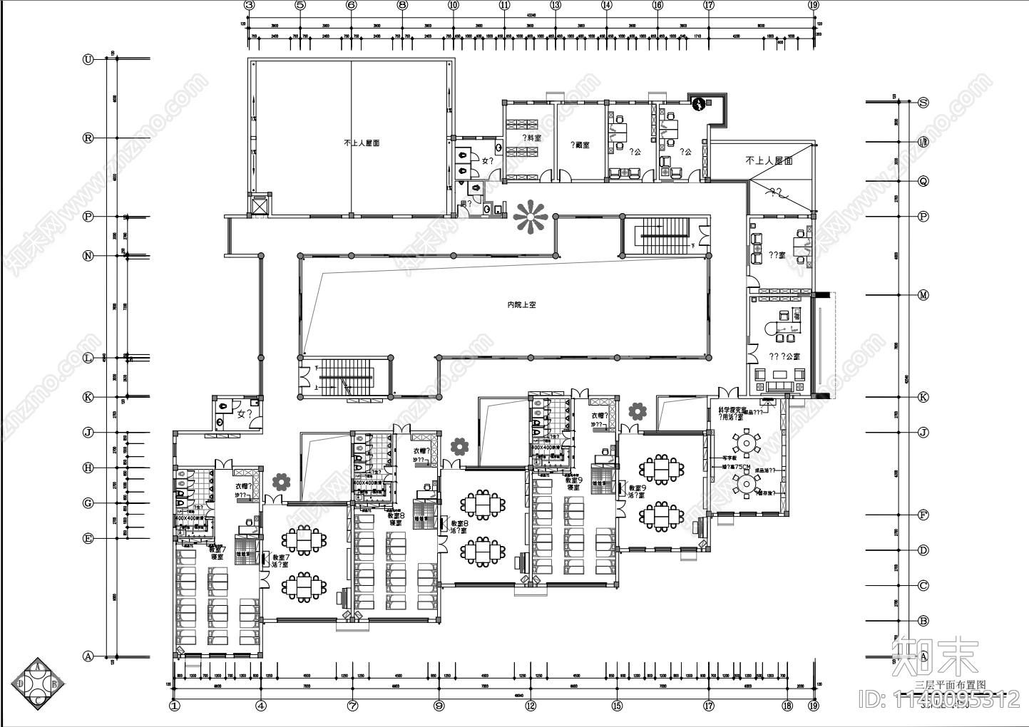 某三层幼儿园室内装饰施工图下载【ID:1140095312】