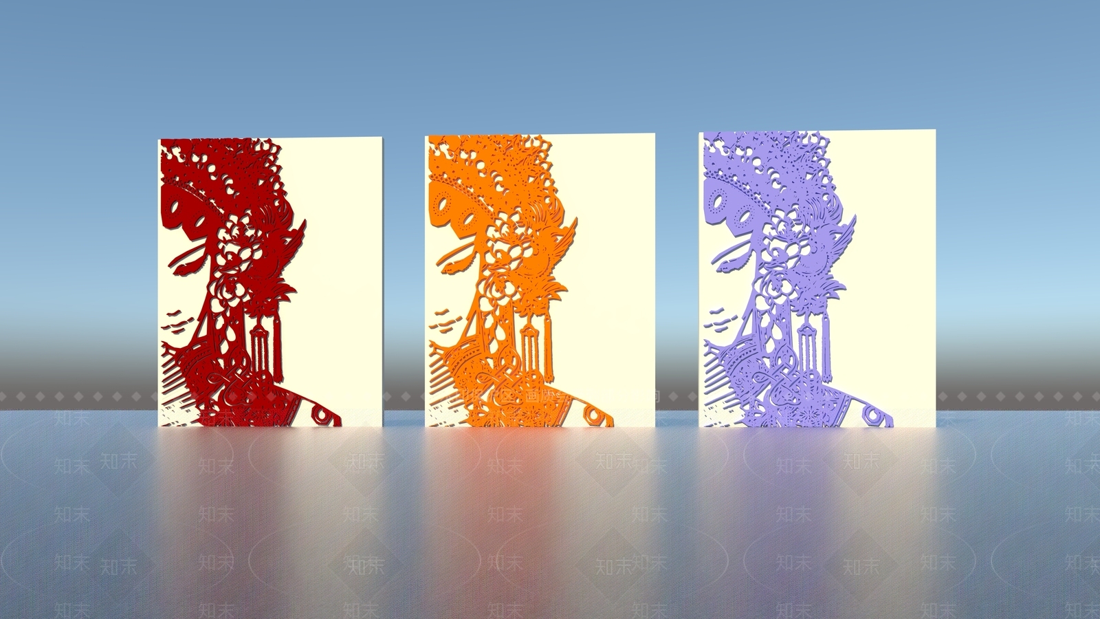 中式戏曲人物雕塑小品SU模型下载【ID:1140096192】