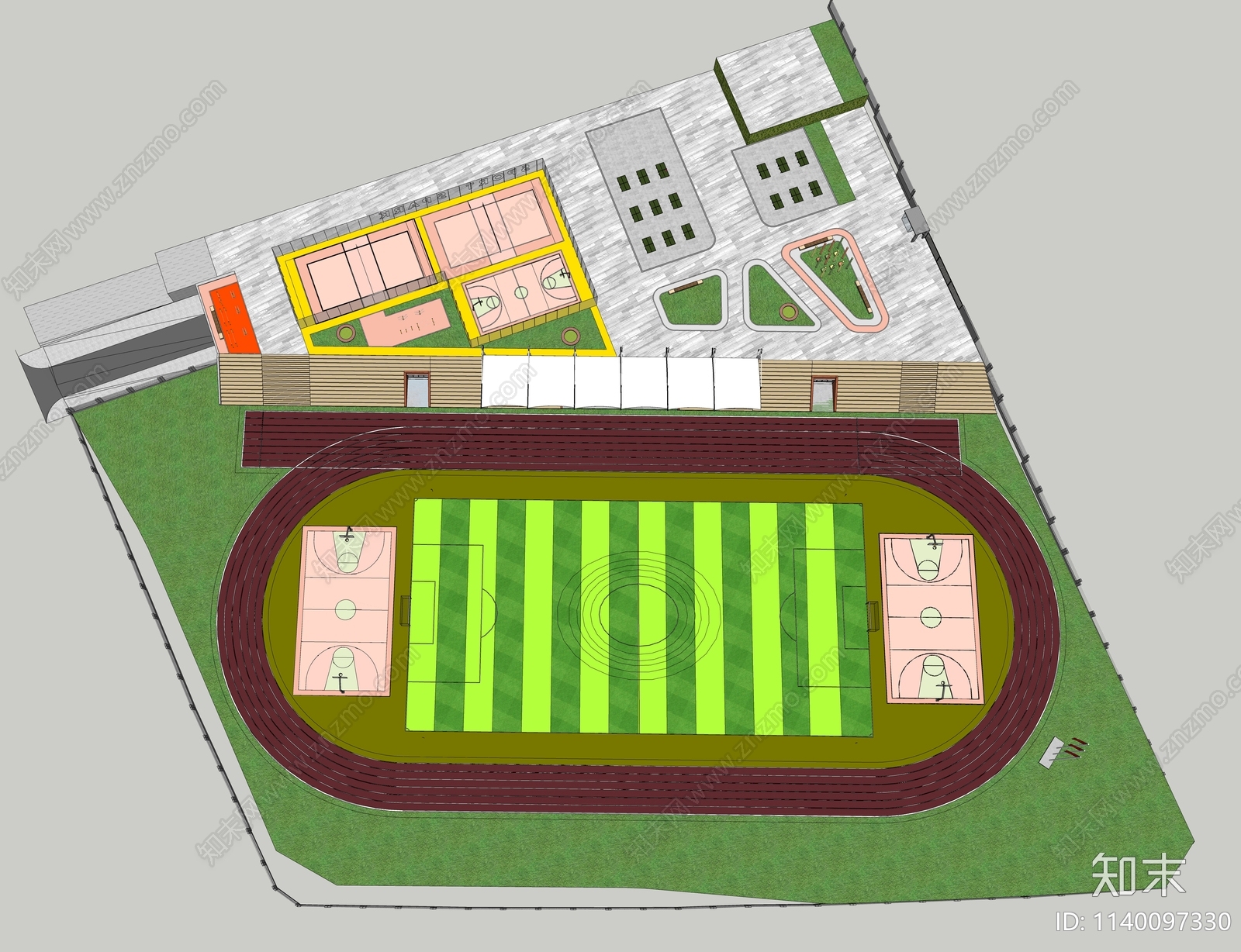现代足球场SU模型下载【ID:1140097330】