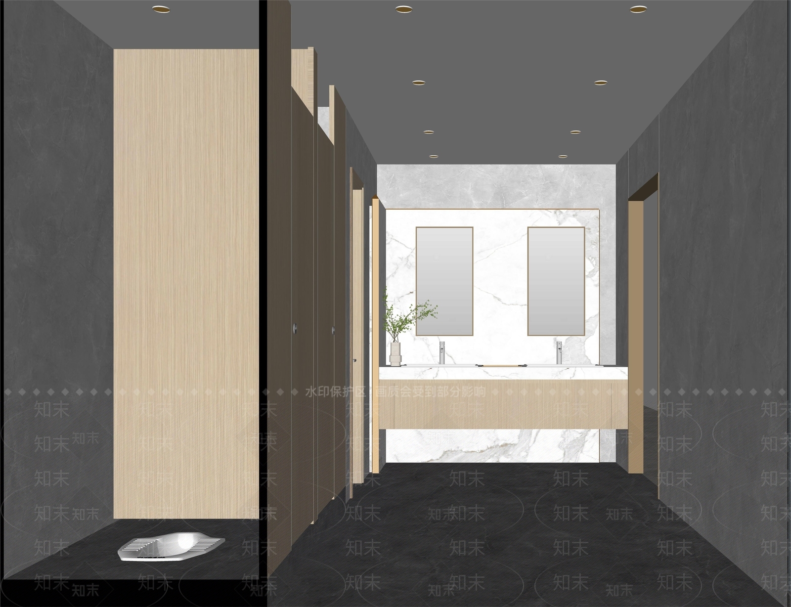 现代公共卫生间SU模型下载【ID:1140099884】