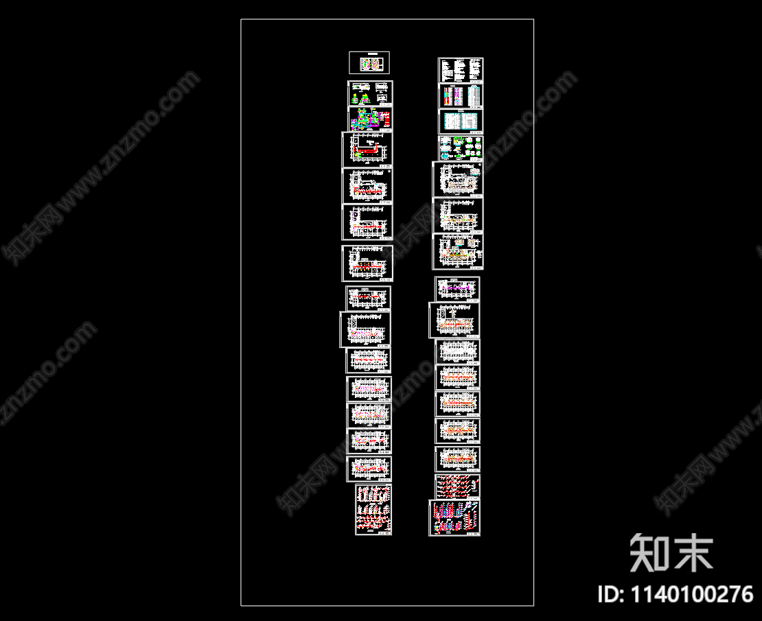 十二层新风系统水源热泵机房工艺流程cad施工图下载【ID:1140100276】