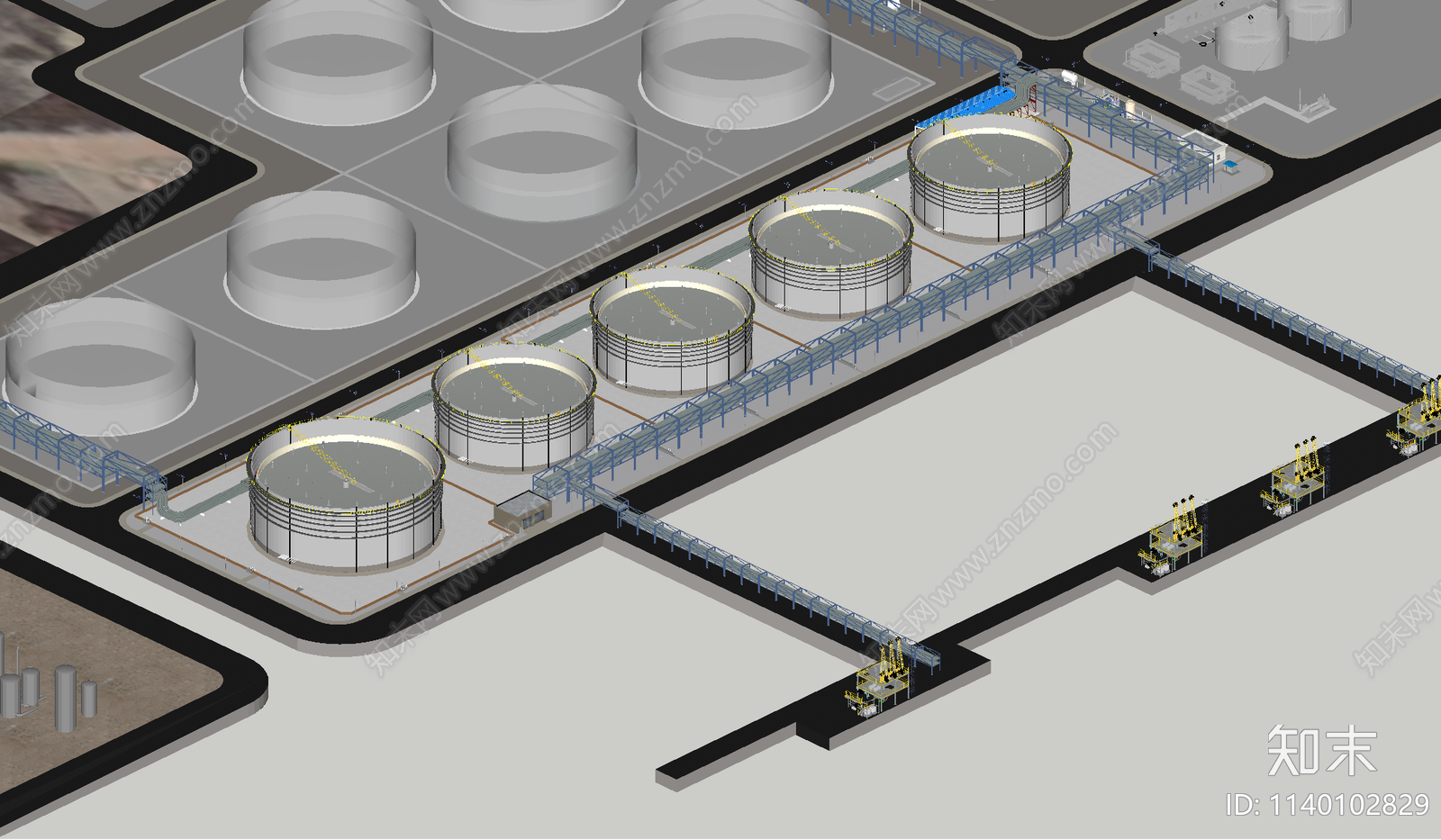 现代油气码头储罐SU模型下载【ID:1140102829】