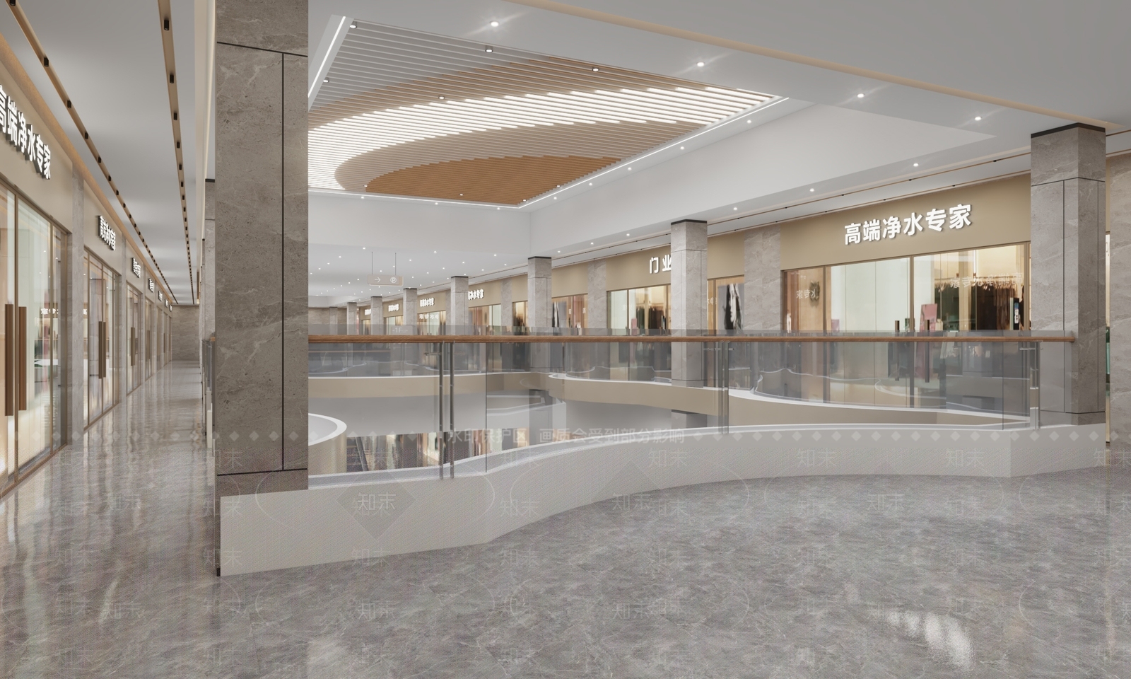 现代商场走廊大厅3D模型下载【ID:1140106821】