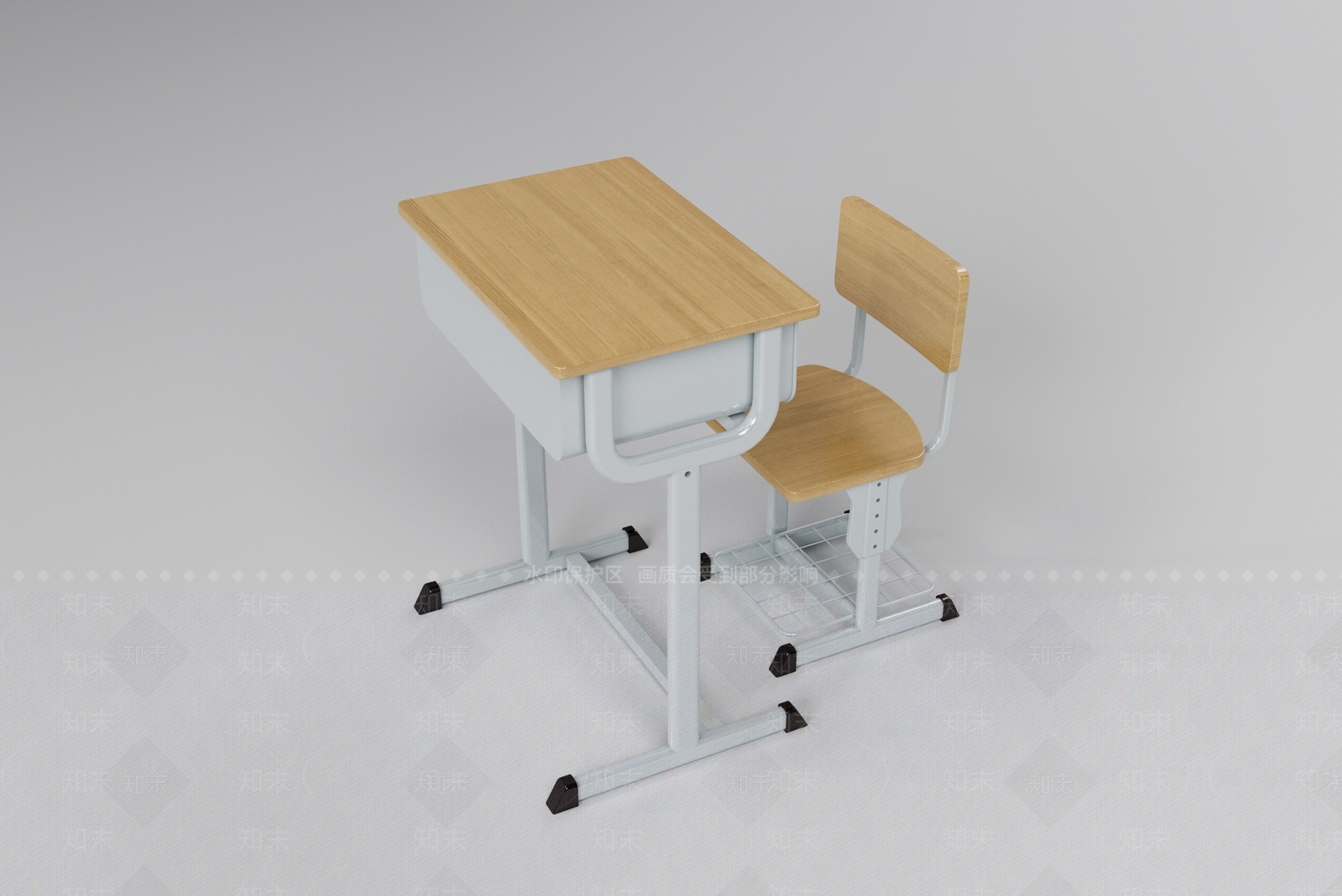 教室学生课桌椅3D模型下载【ID:1140111915】