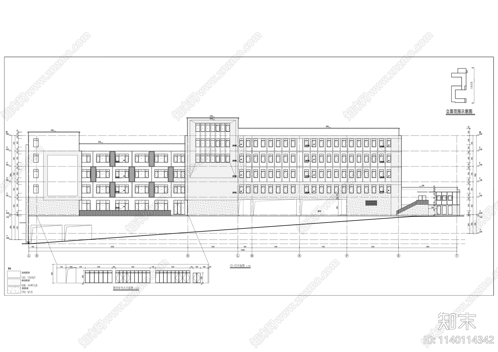 小学建筑cad施工图下载【ID:1140114342】