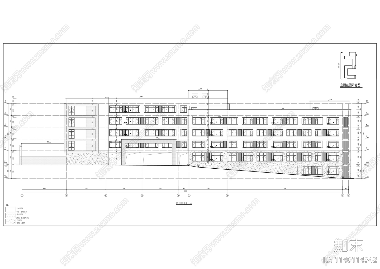 小学建筑cad施工图下载【ID:1140114342】