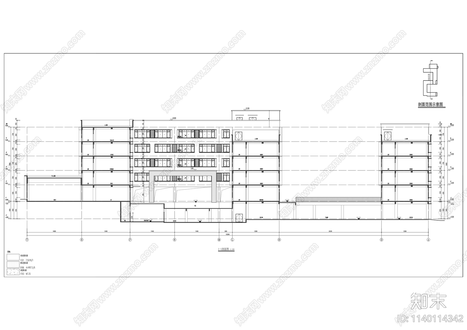 小学建筑cad施工图下载【ID:1140114342】