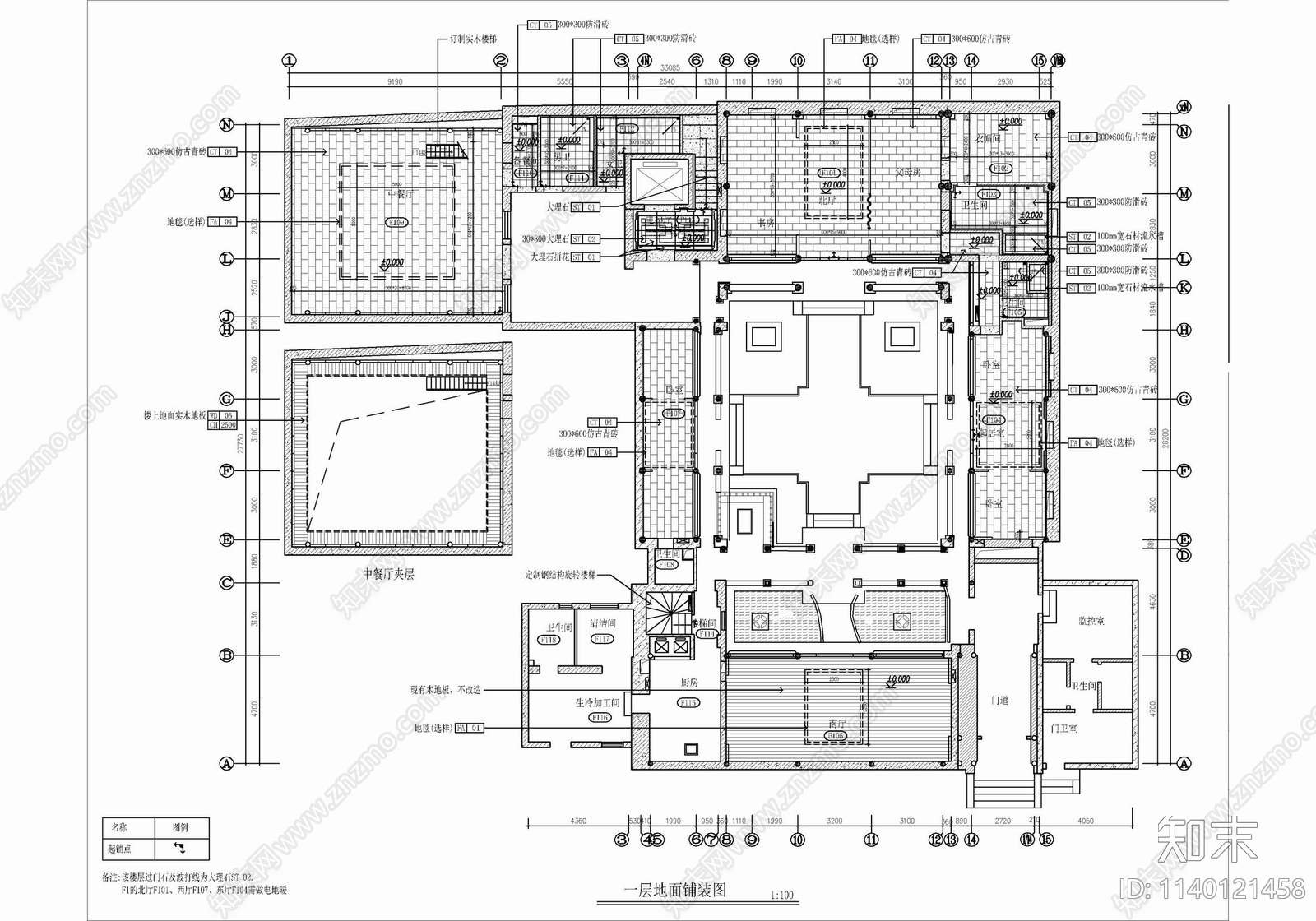 四层别墅豪宅家装室内cad施工图下载【ID:1140121458】