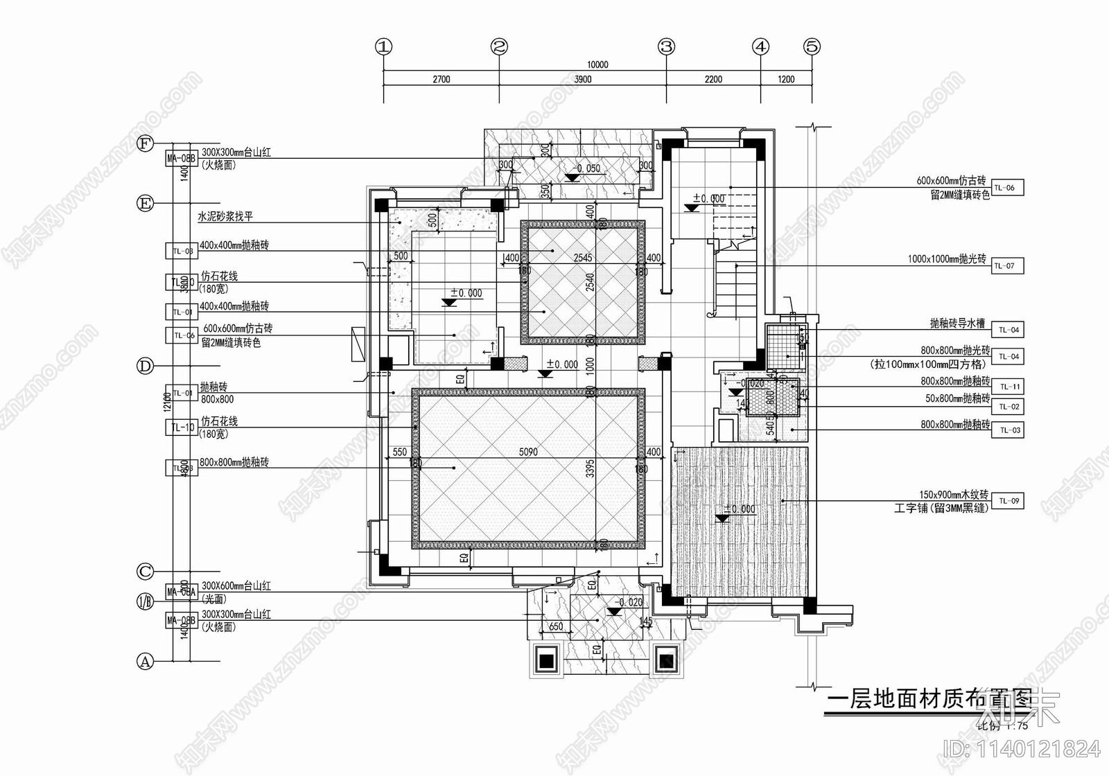 三层双拼别墅家装室内施工图下载【ID:1140121824】