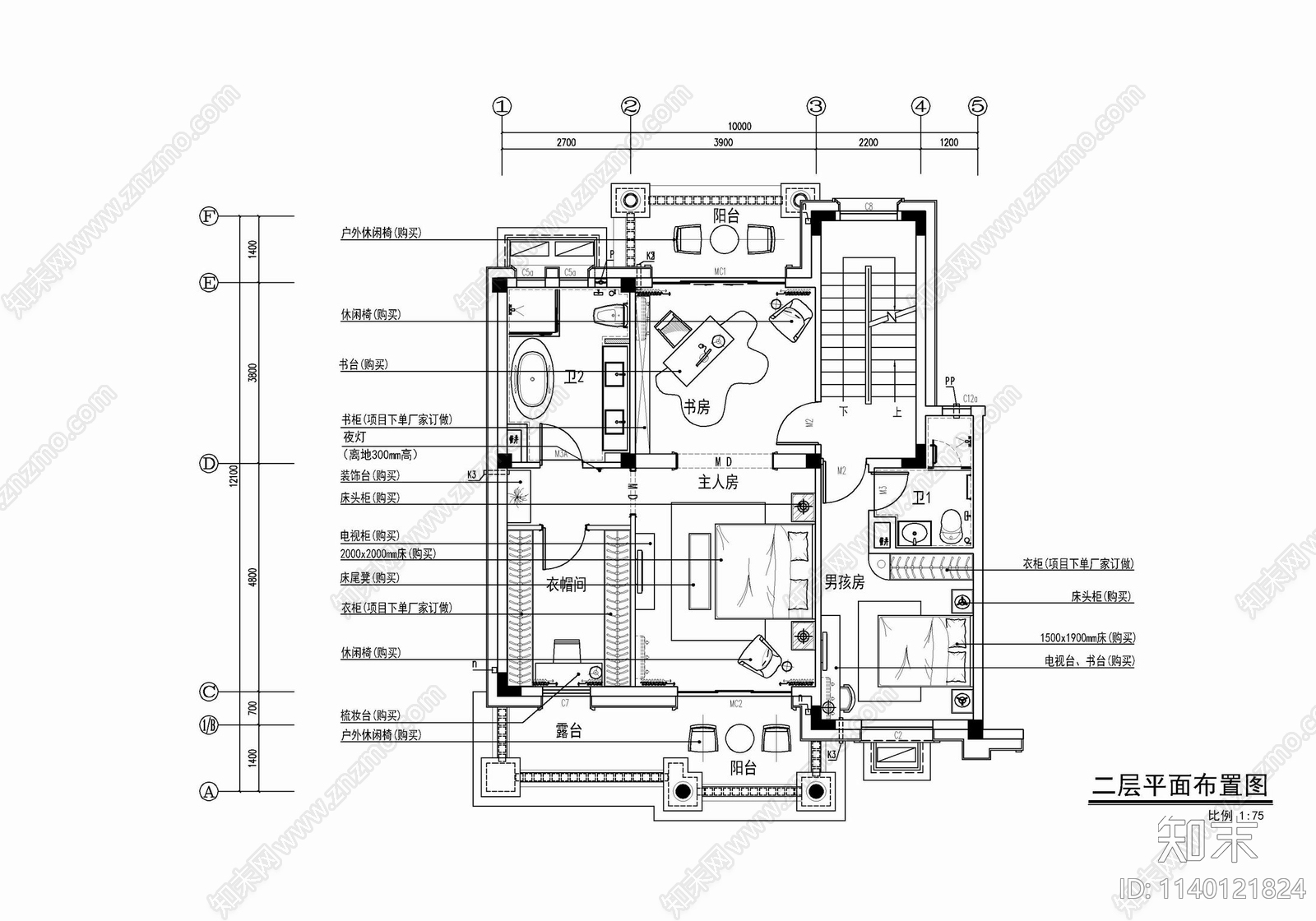 三层双拼别墅家装室内施工图下载【ID:1140121824】