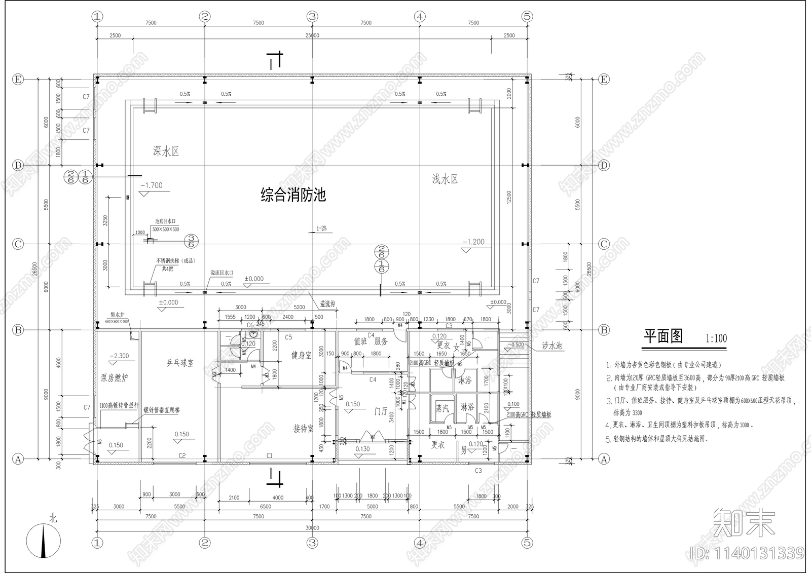 某游泳池综合消防池详图cad施工图下载【ID:1140131339】