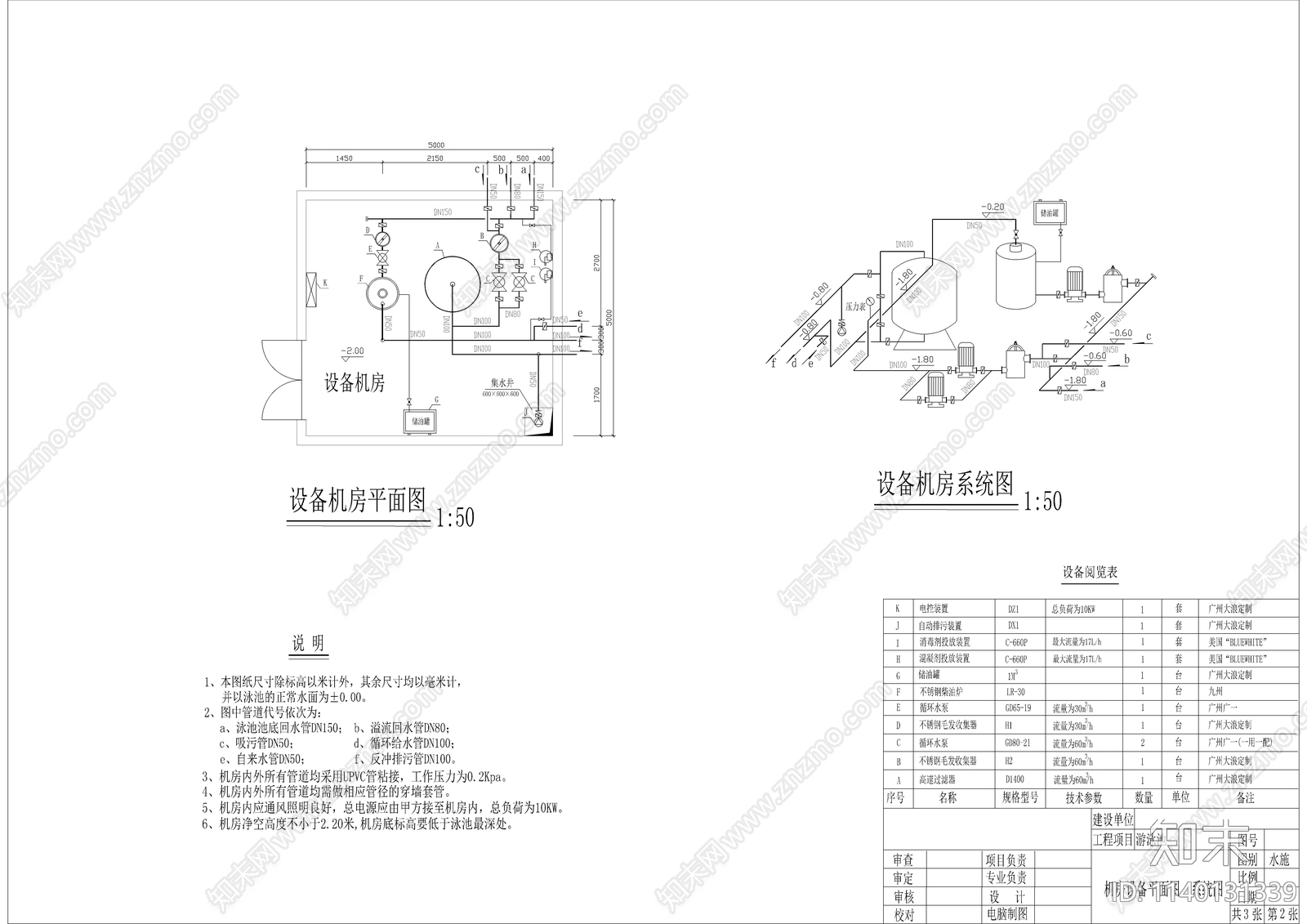 某游泳池综合消防池详图cad施工图下载【ID:1140131339】