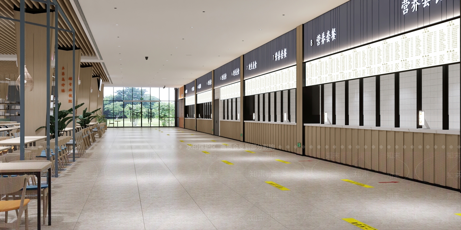 现代大学食堂3D模型下载【ID:1140134977】