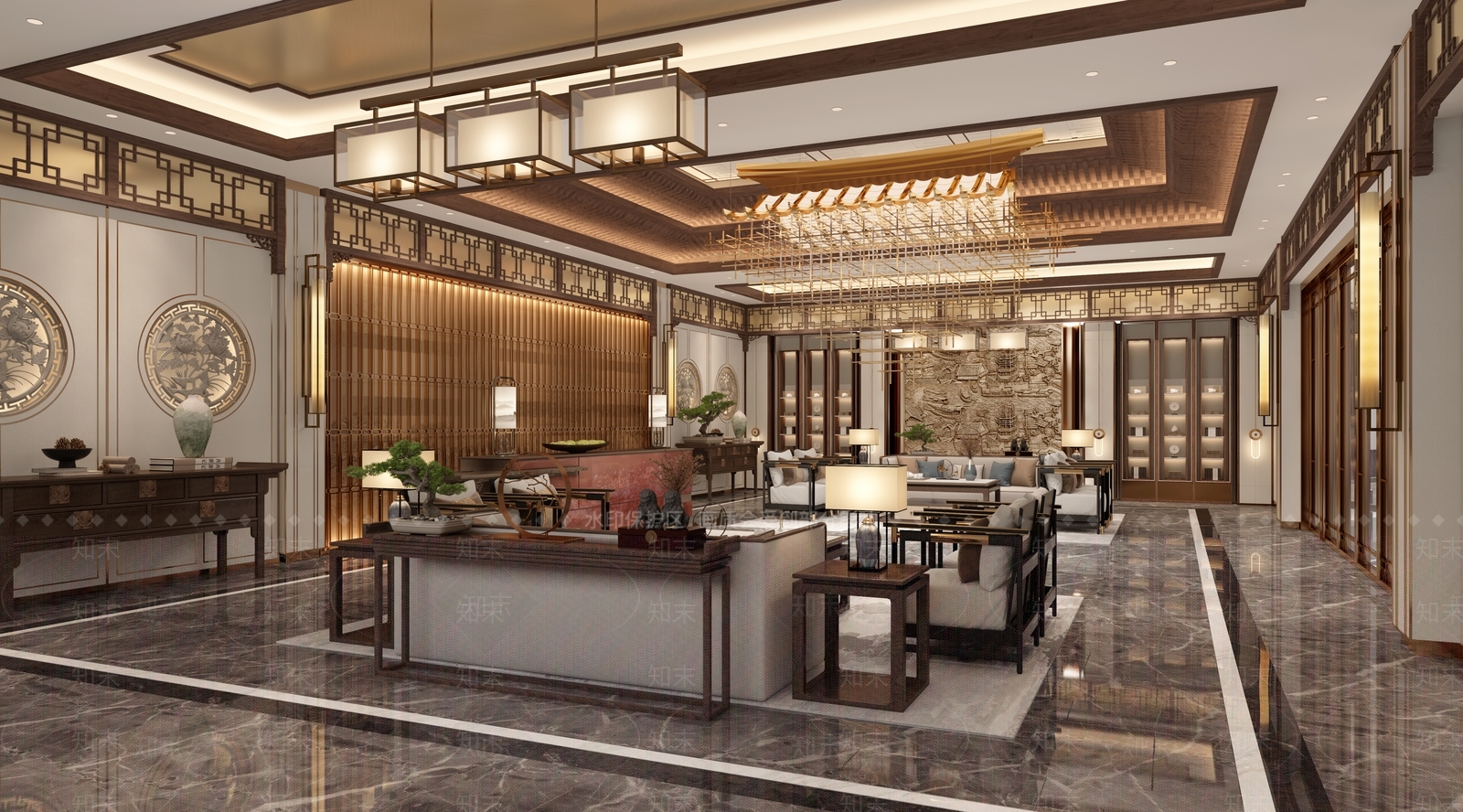 现代酒店接待会客厅3D模型下载【ID:1140135468】