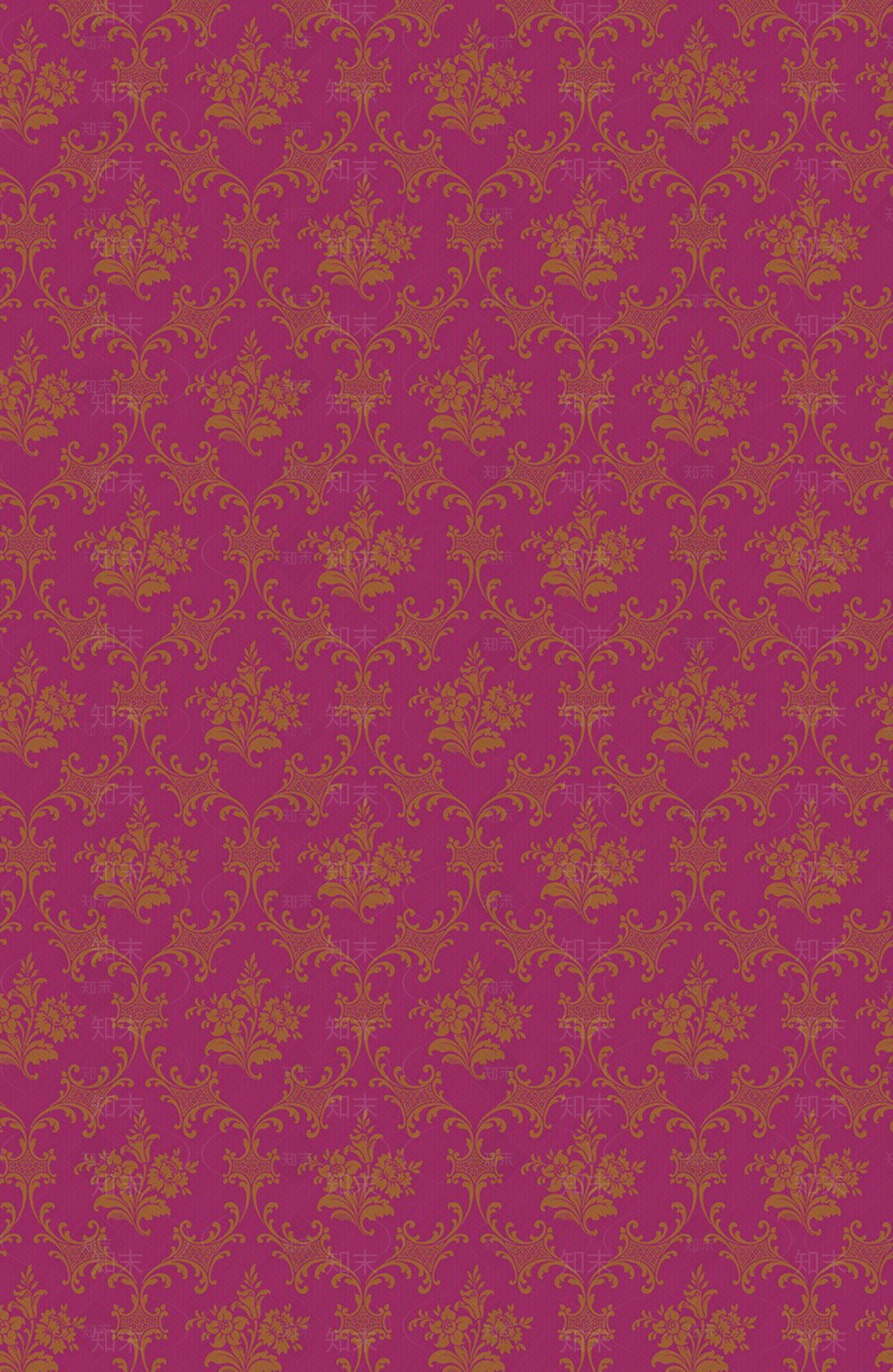 无缝欧式紫色印花墙布贴图下载【ID:1140136198】