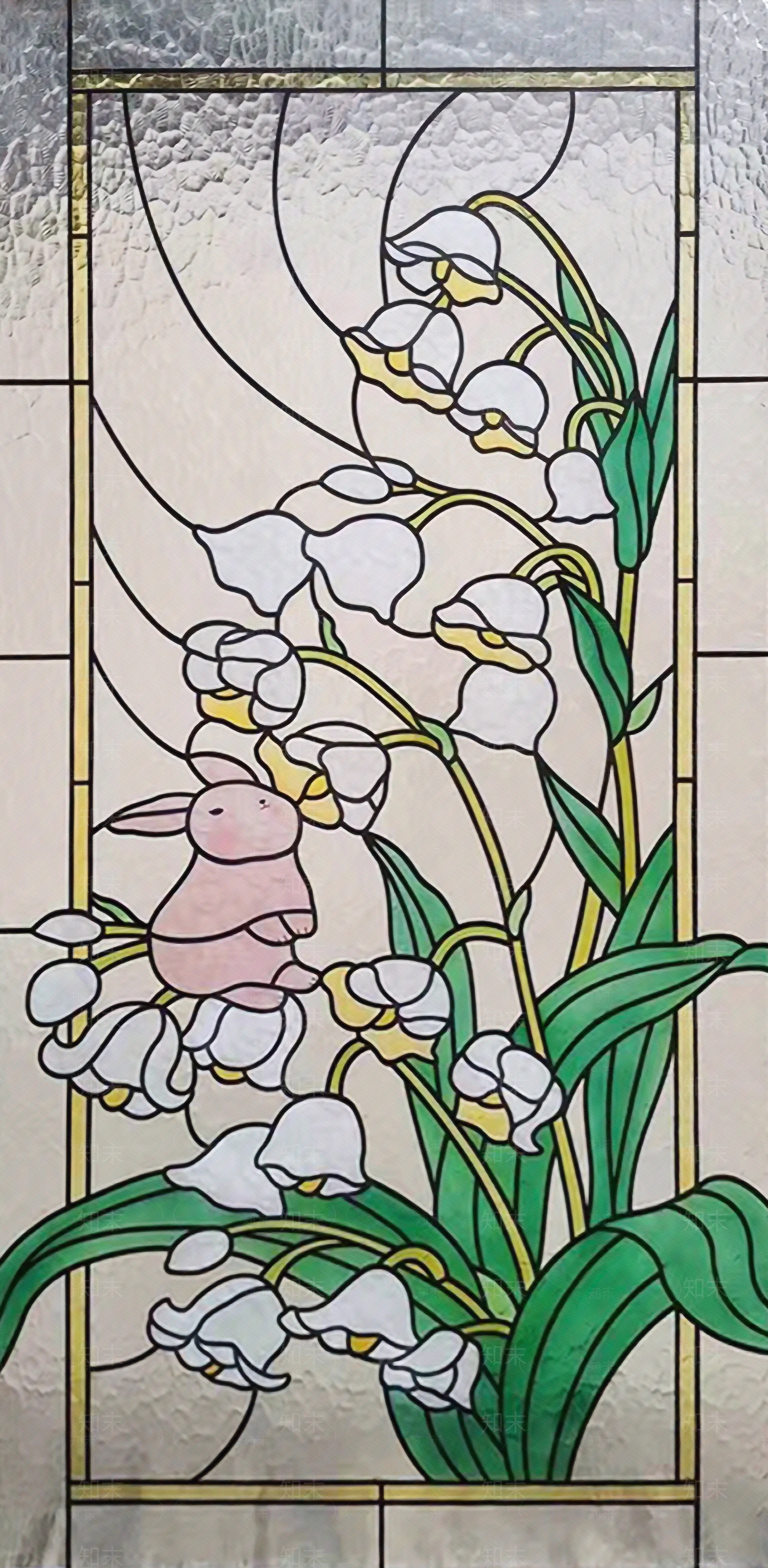 彩色艺术花玻璃贴图下载【ID:1140137268】