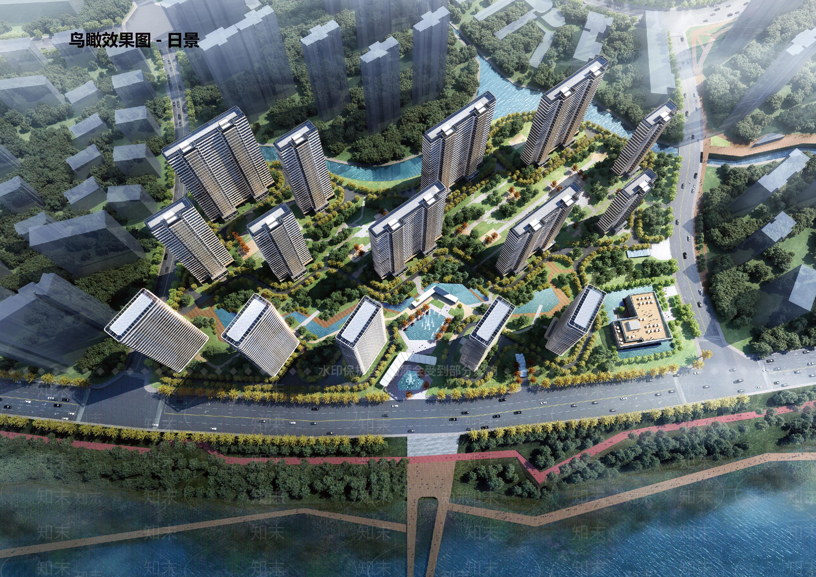 现代鸟瞰图规划SU模型下载【ID:1140139280】
