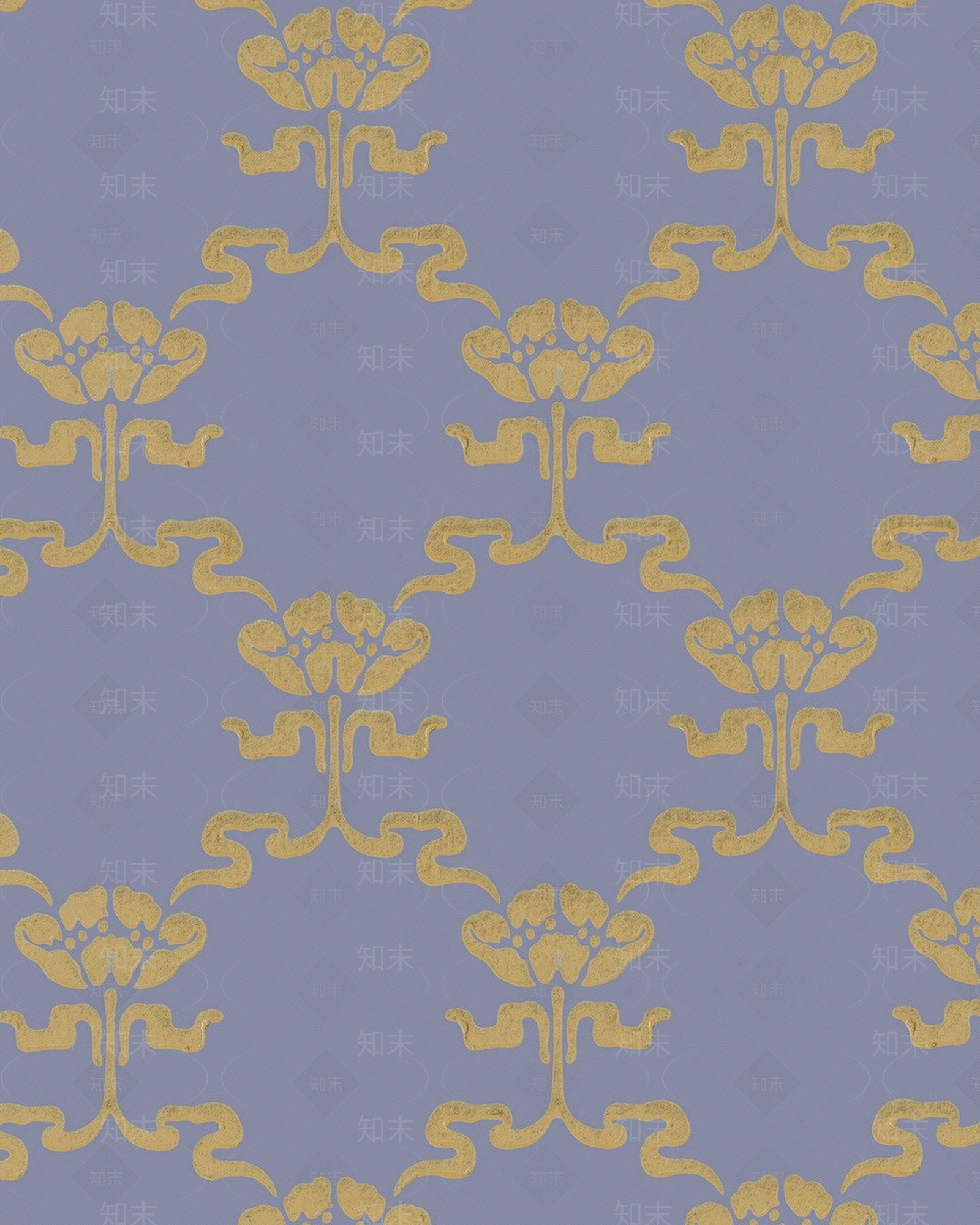 欧式蓝紫色墙布贴图下载【ID:1140141142】