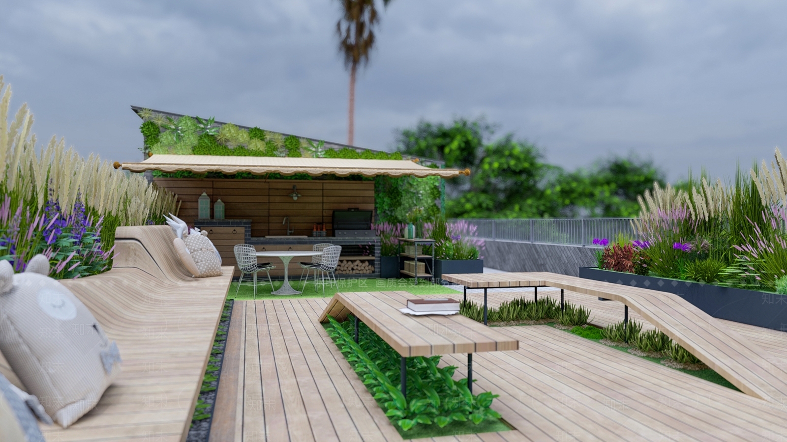现代屋顶花园SU模型下载【ID:1140142594】