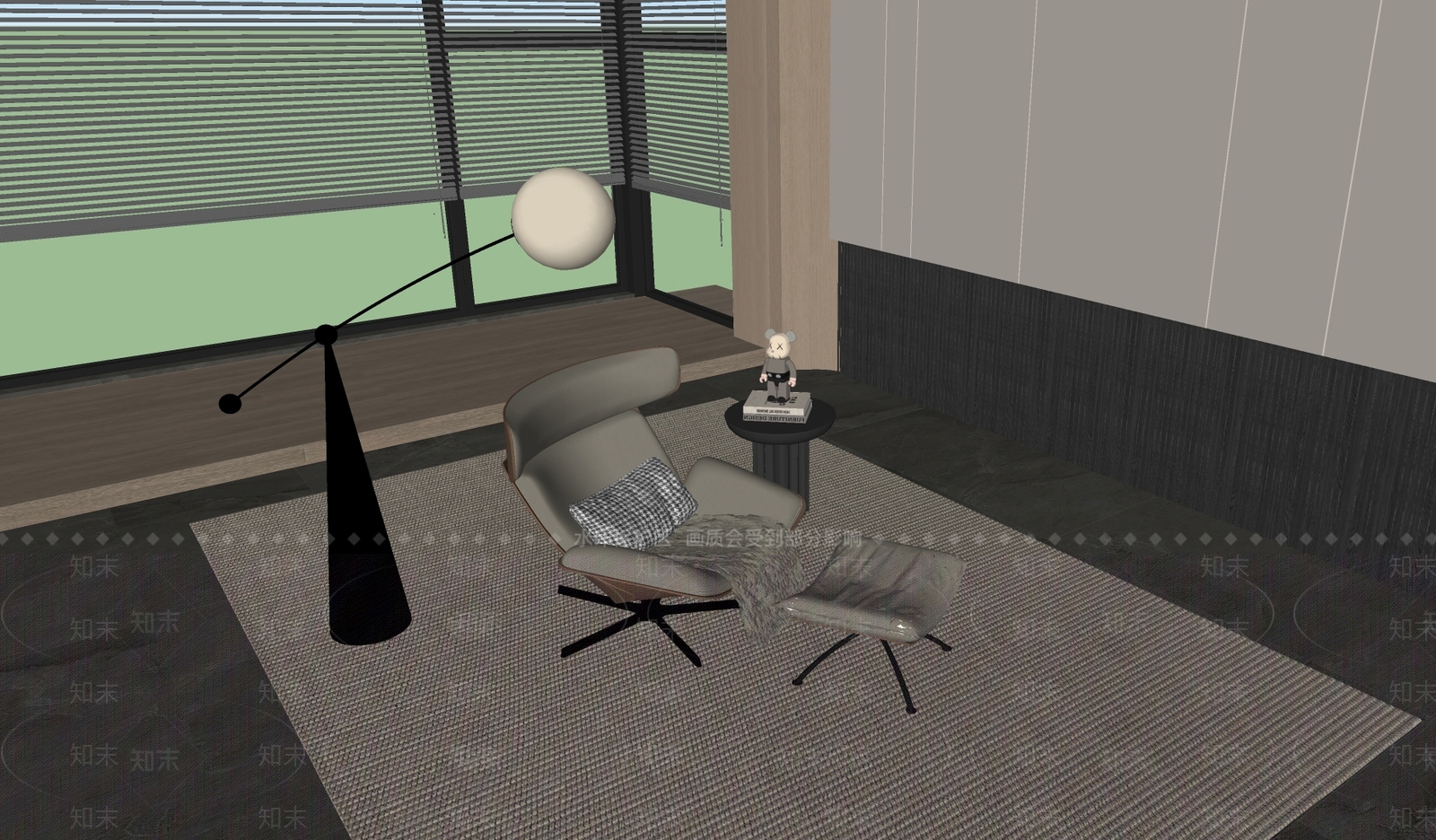 现代躺椅SU模型下载【ID:1140145438】
