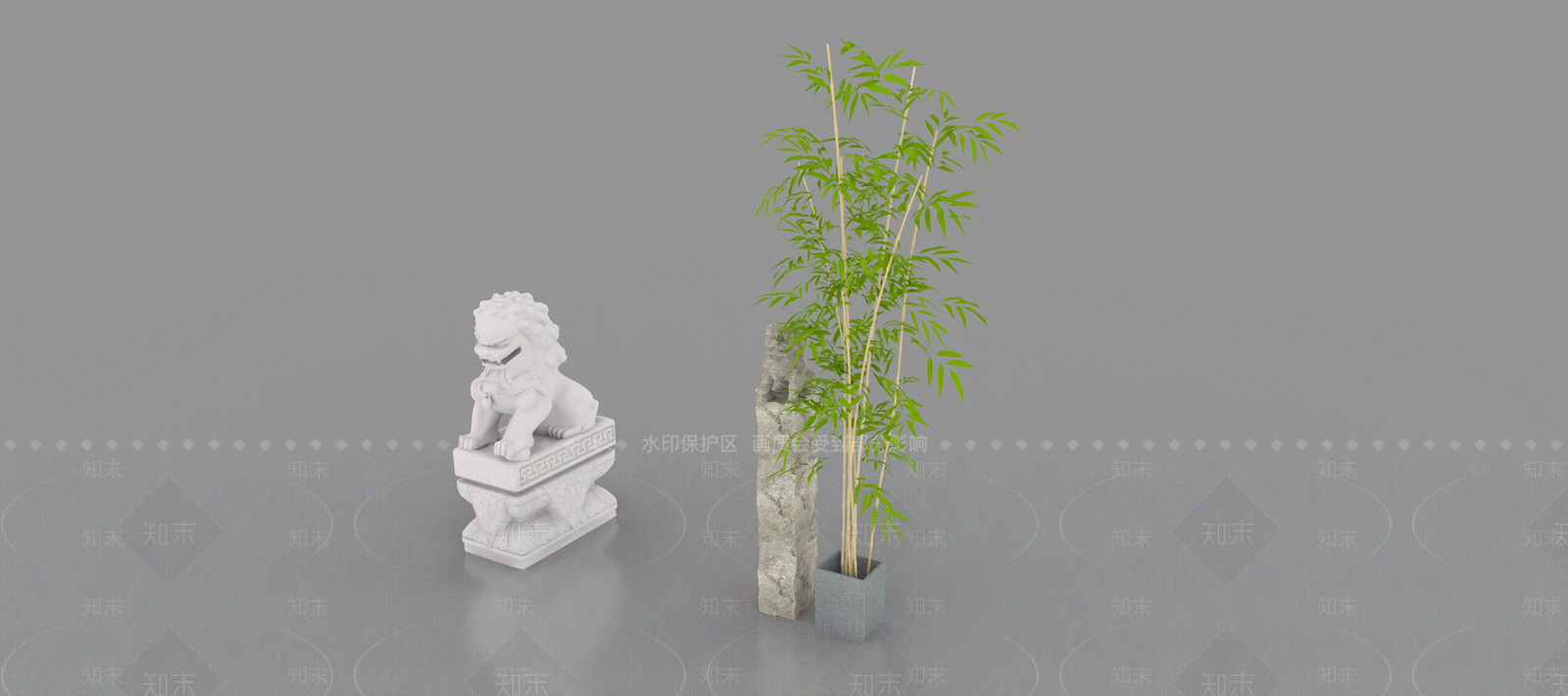 中式石狮子SU模型下载【ID:1140149658】