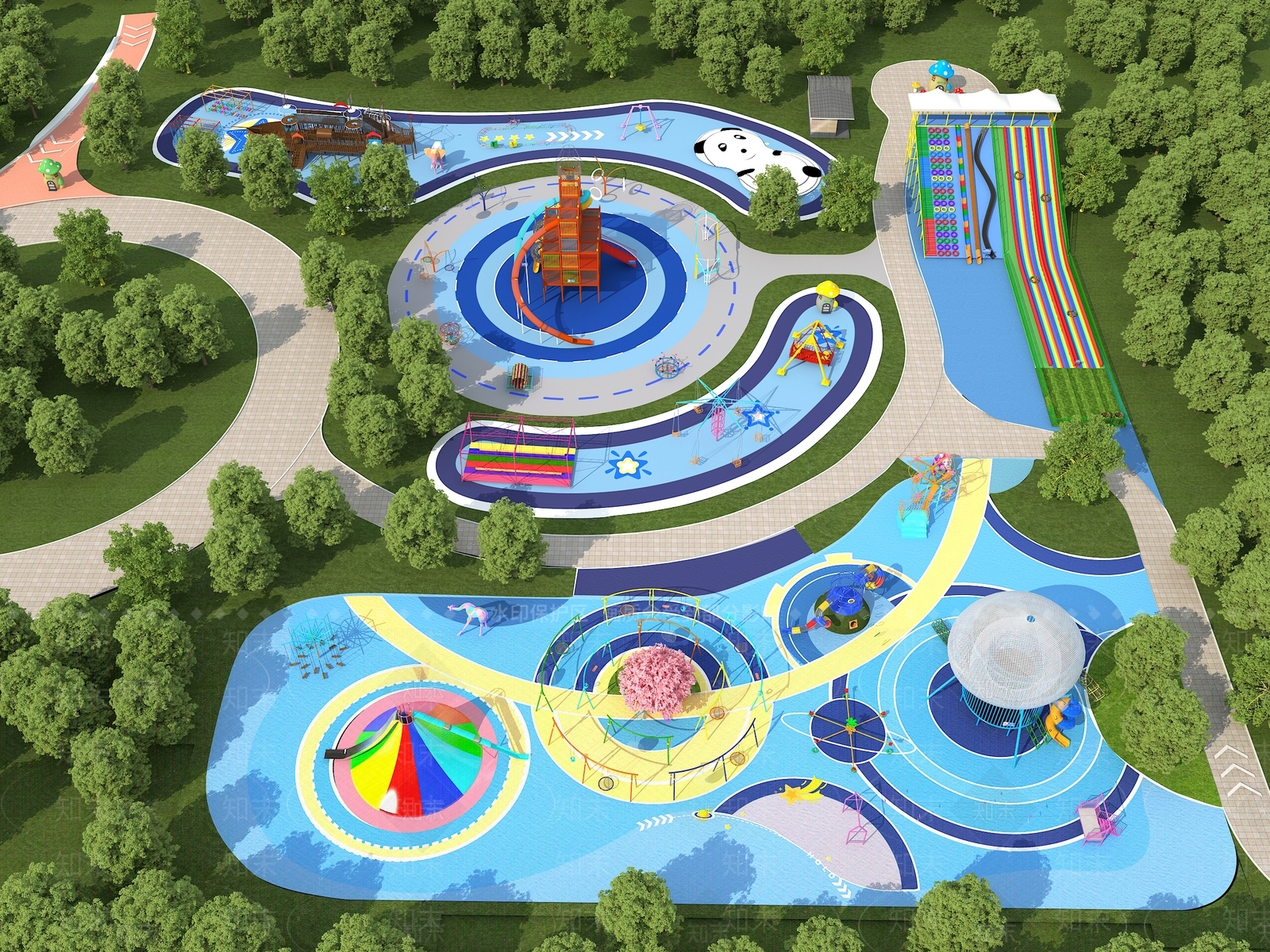 现代儿童无动力乐园3D模型下载【ID:1140149433】