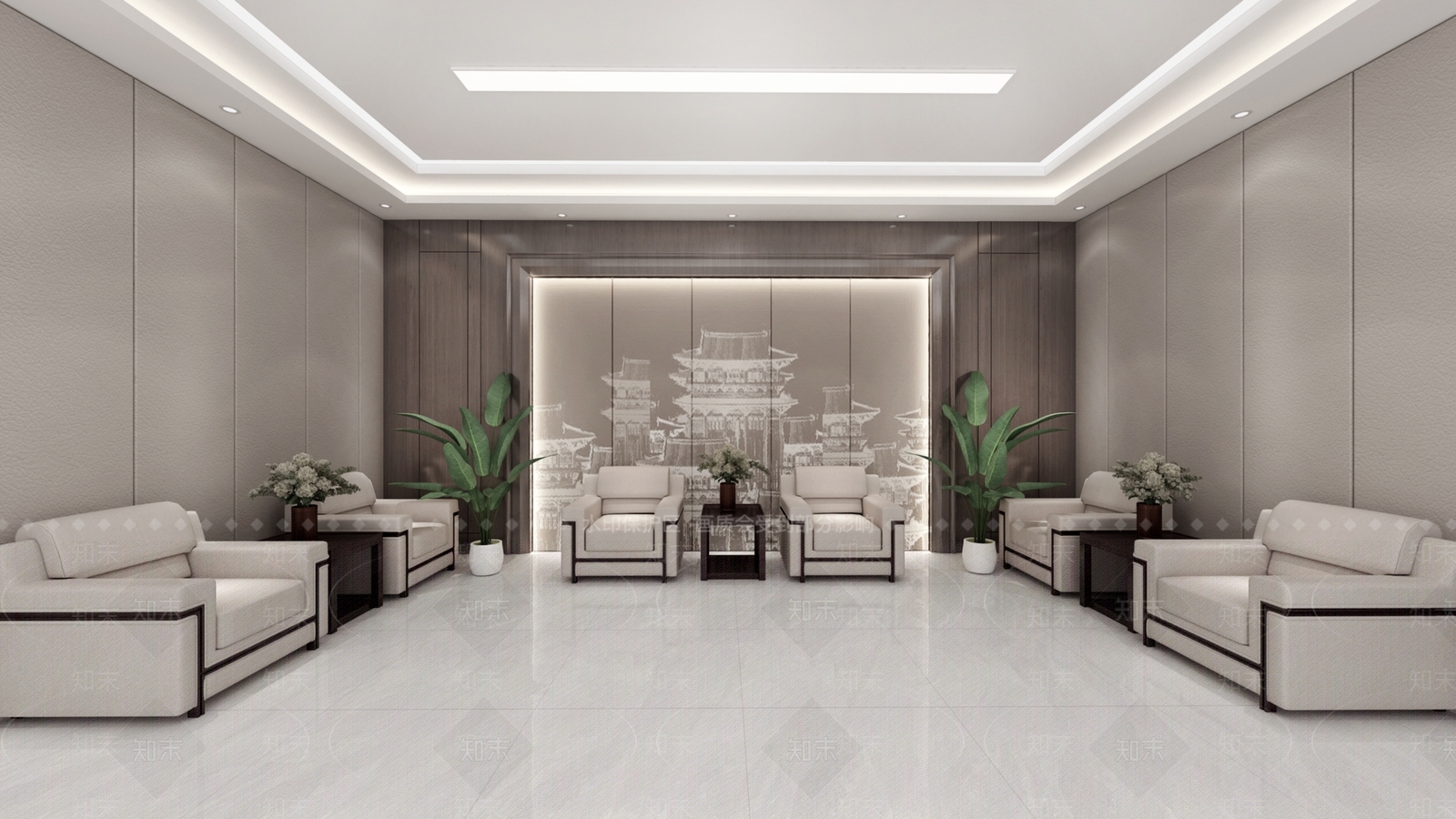 新中式贵宾接待室3D模型下载【ID:1140149551】