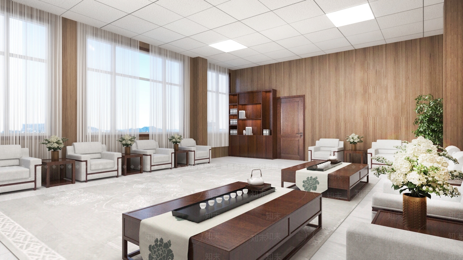 新中式贵宾接待室3D模型下载【ID:1140150008】
