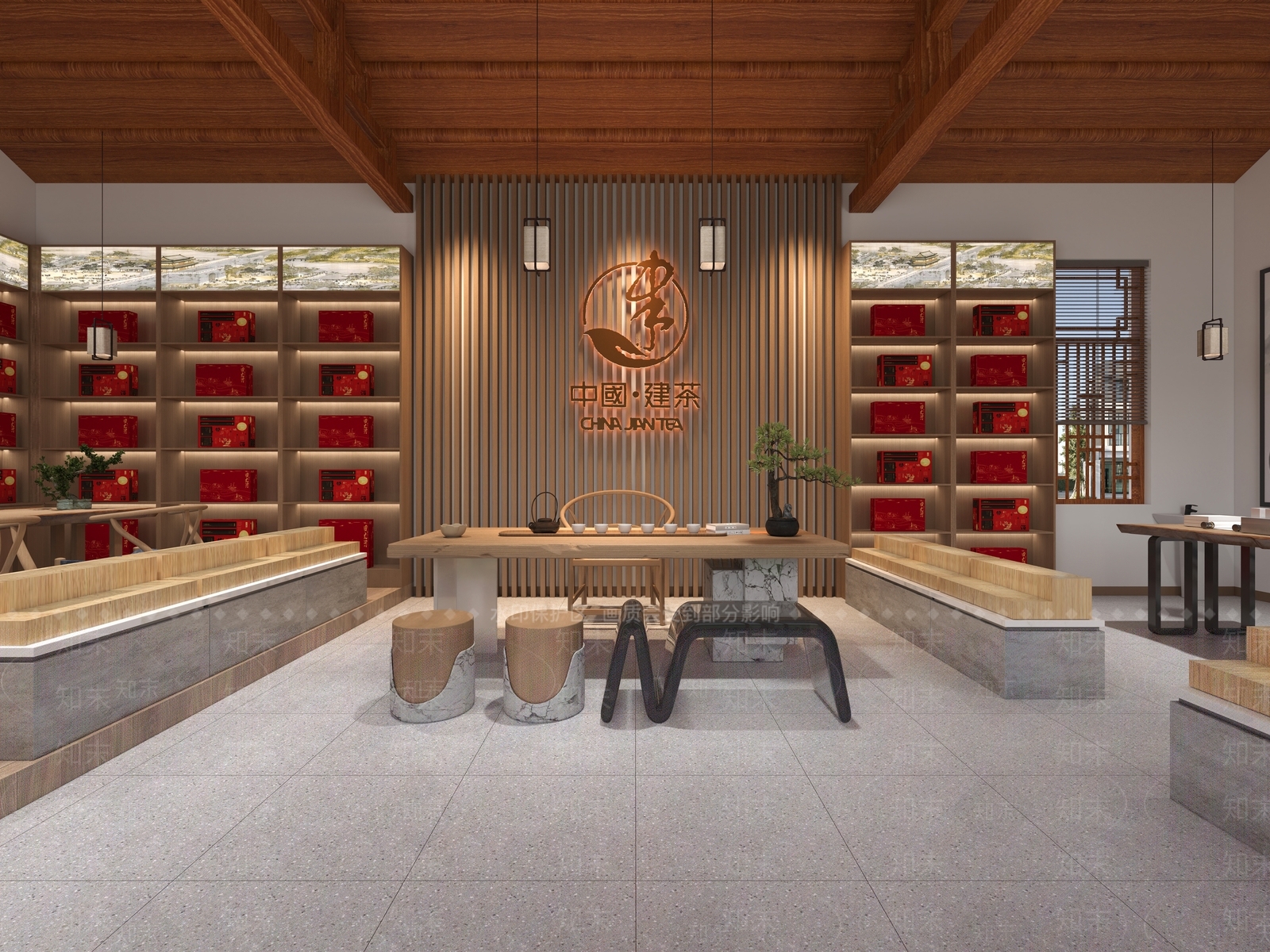 现代茶叶礼品店3D模型下载【ID:1140157552】