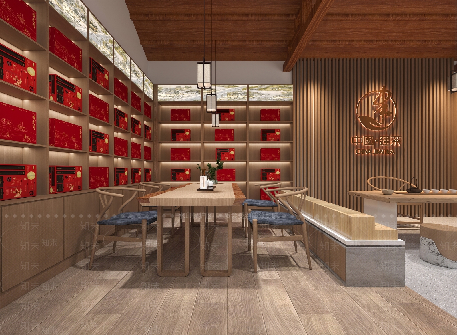 现代茶叶礼品店3D模型下载【ID:1140157552】