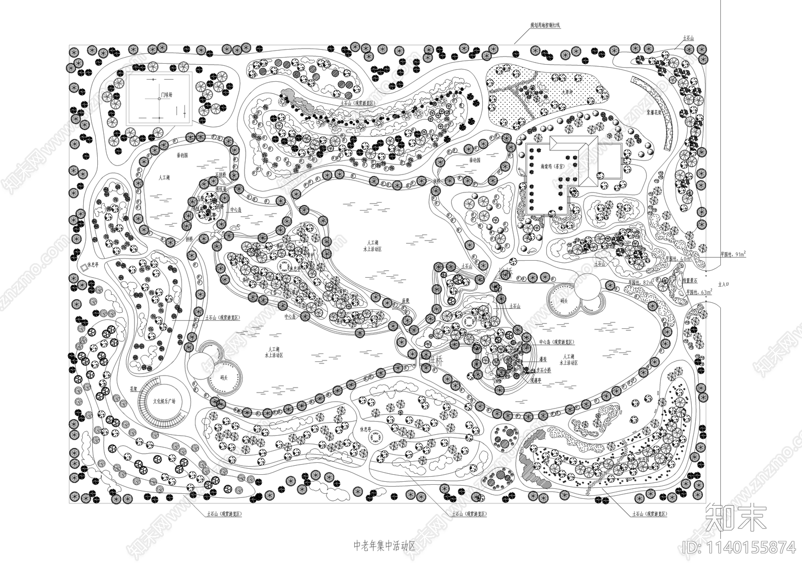 玉兰园景观总体规划平面图施工图下载【ID:1140155874】