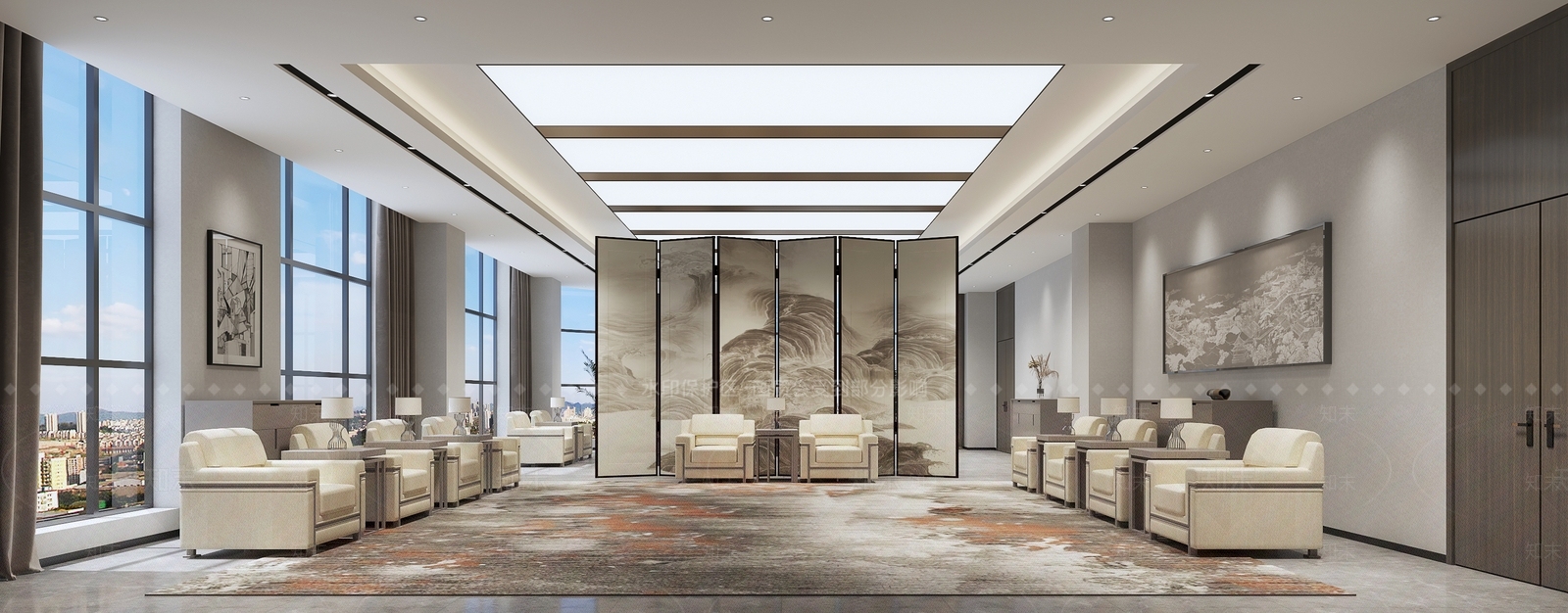 新中式会客厅3D模型下载【ID:1140160382】