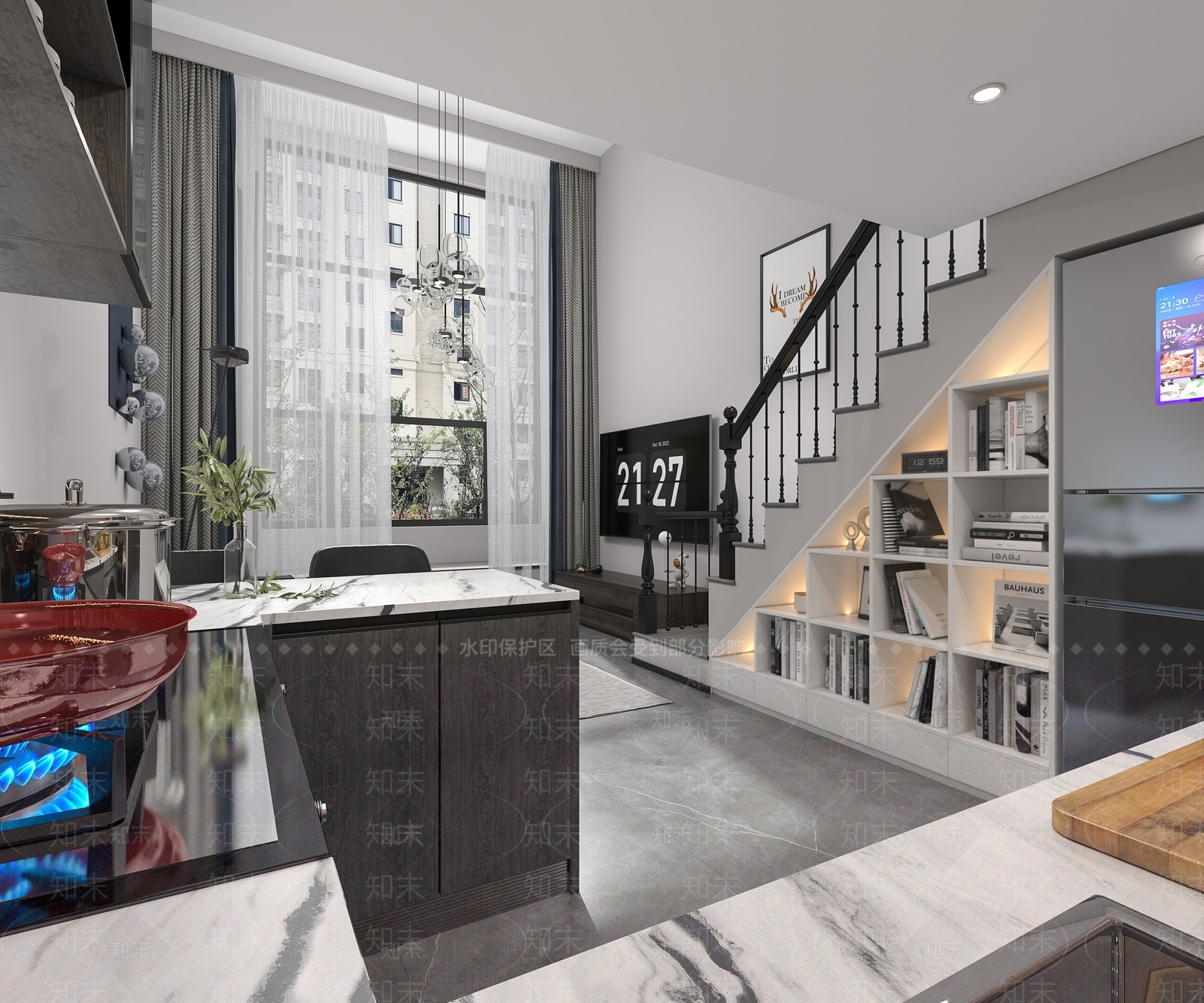 现代loft单身公寓3D模型下载【ID:1140162145】