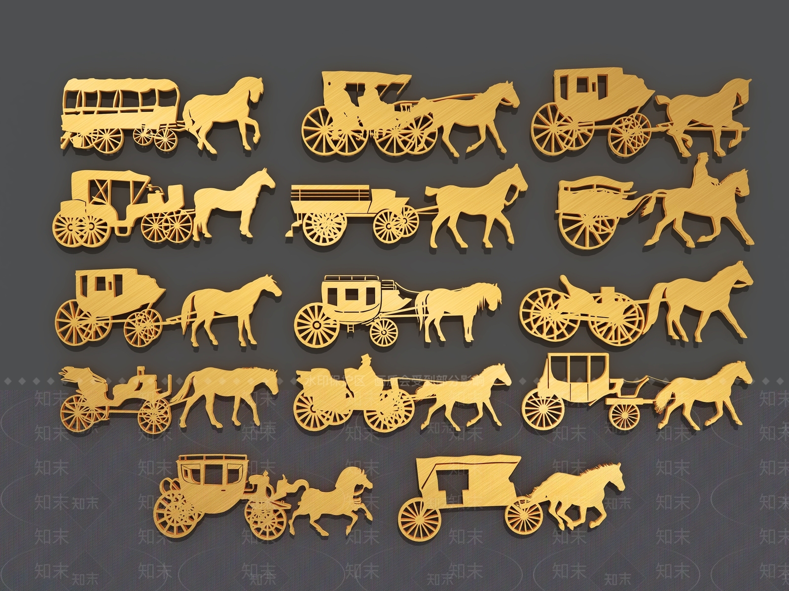 现代马车剪影3D模型下载【ID:1140162978】