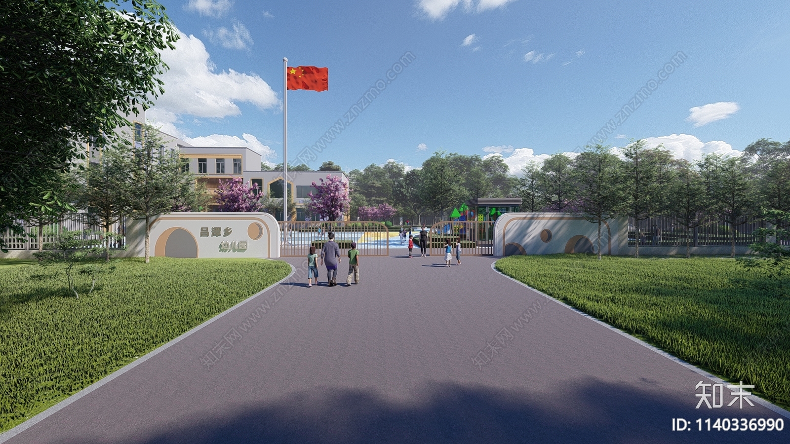 幼儿园大门施工图下载【ID:1140336990】