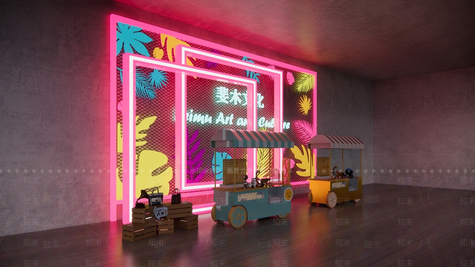 现代售卖摊位SU模型下载【ID:1140166525】