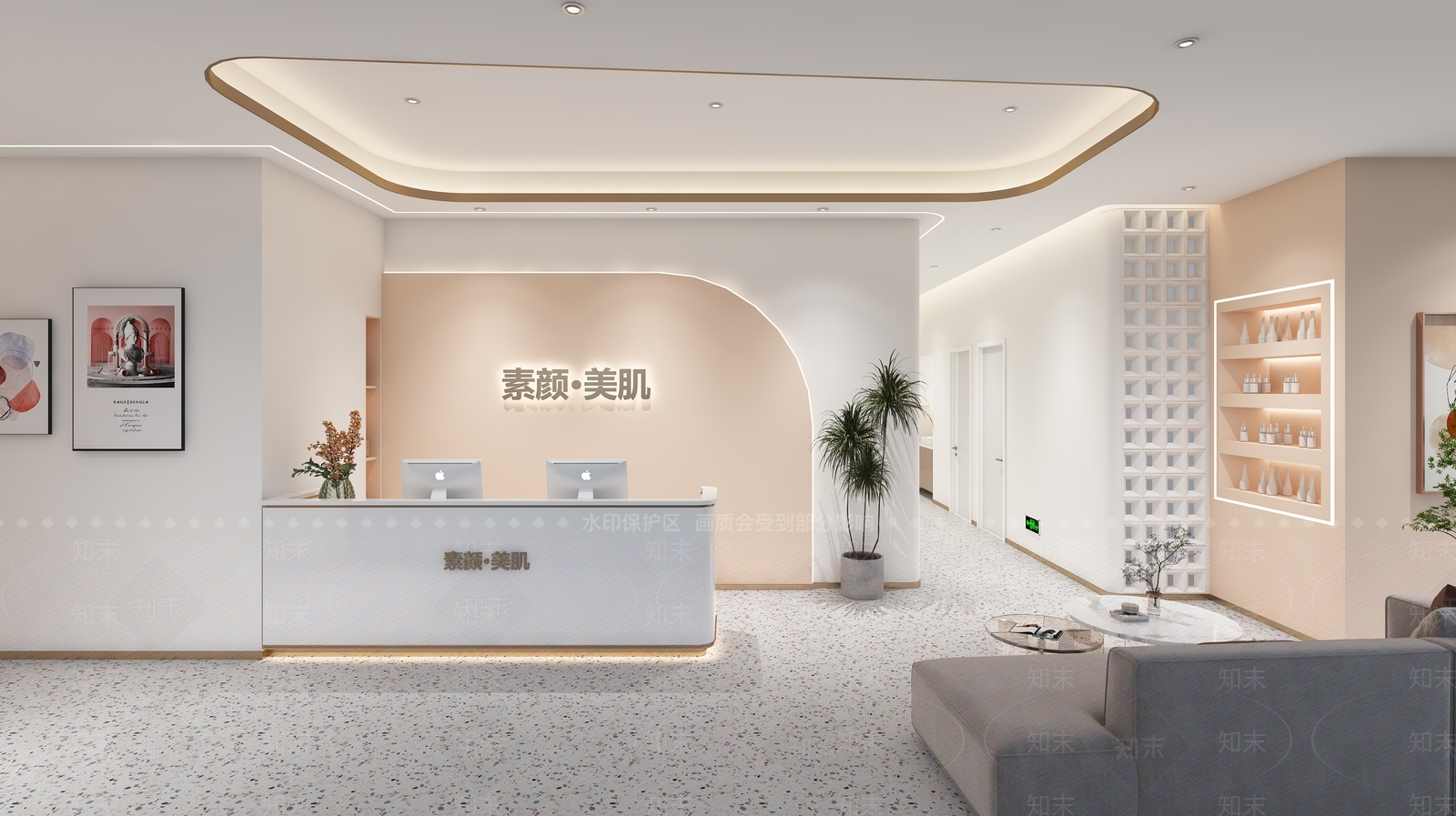 现代简约美容SPA店3D模型下载【ID:1140167708】