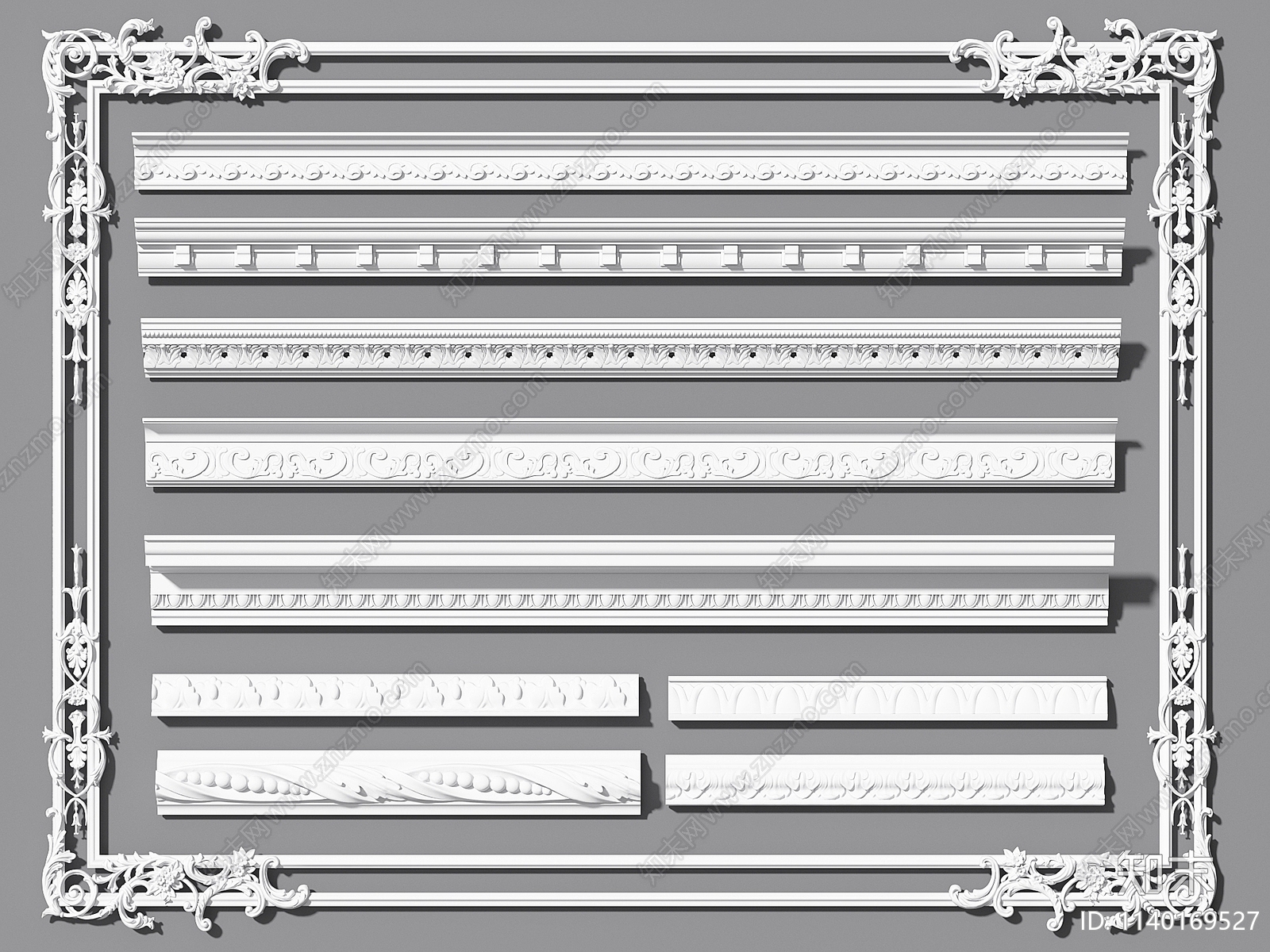 欧式石膏线3D模型下载【ID:1140169527】