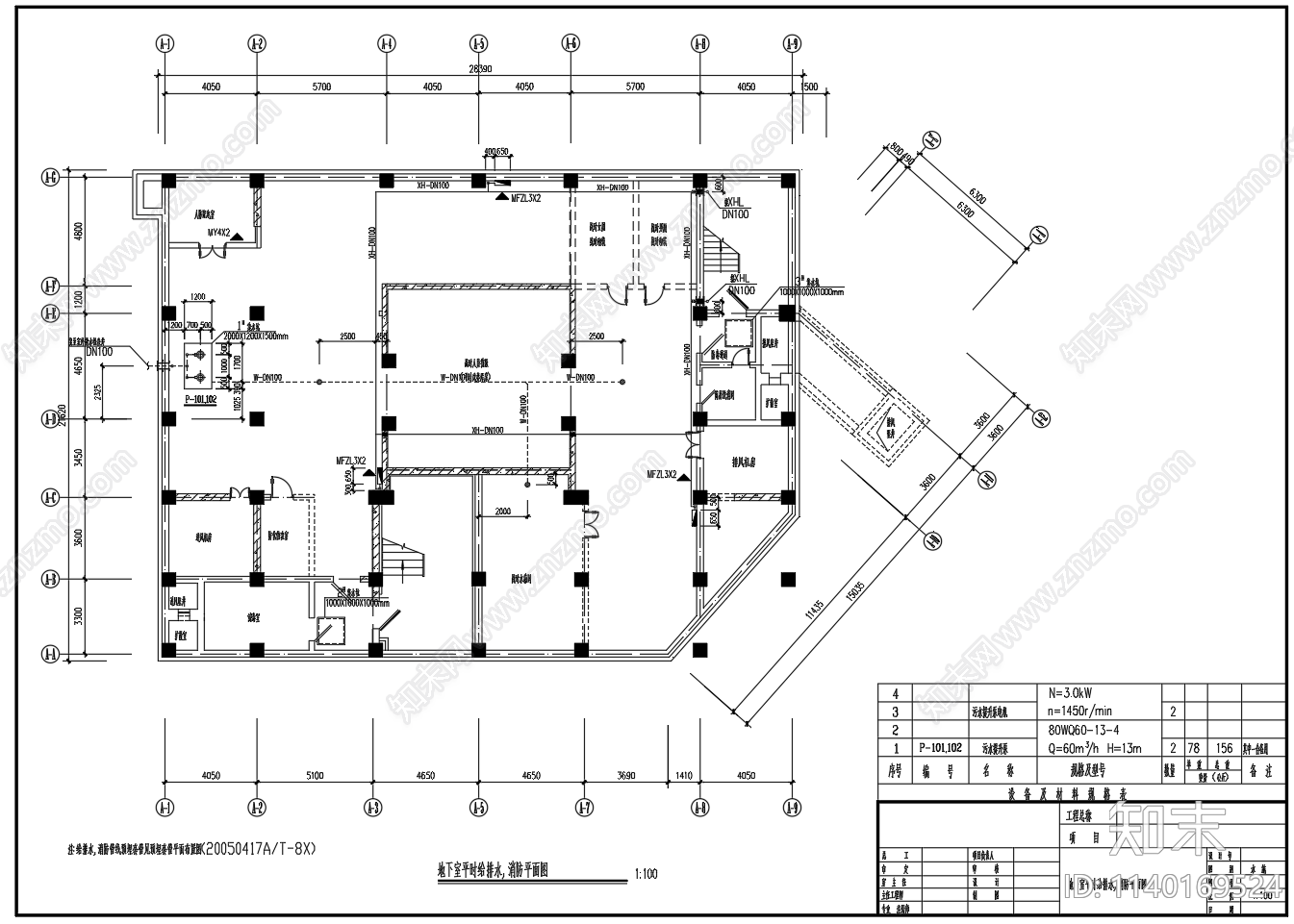 地下室人防通风系统cad施工图下载【ID:1140169524】