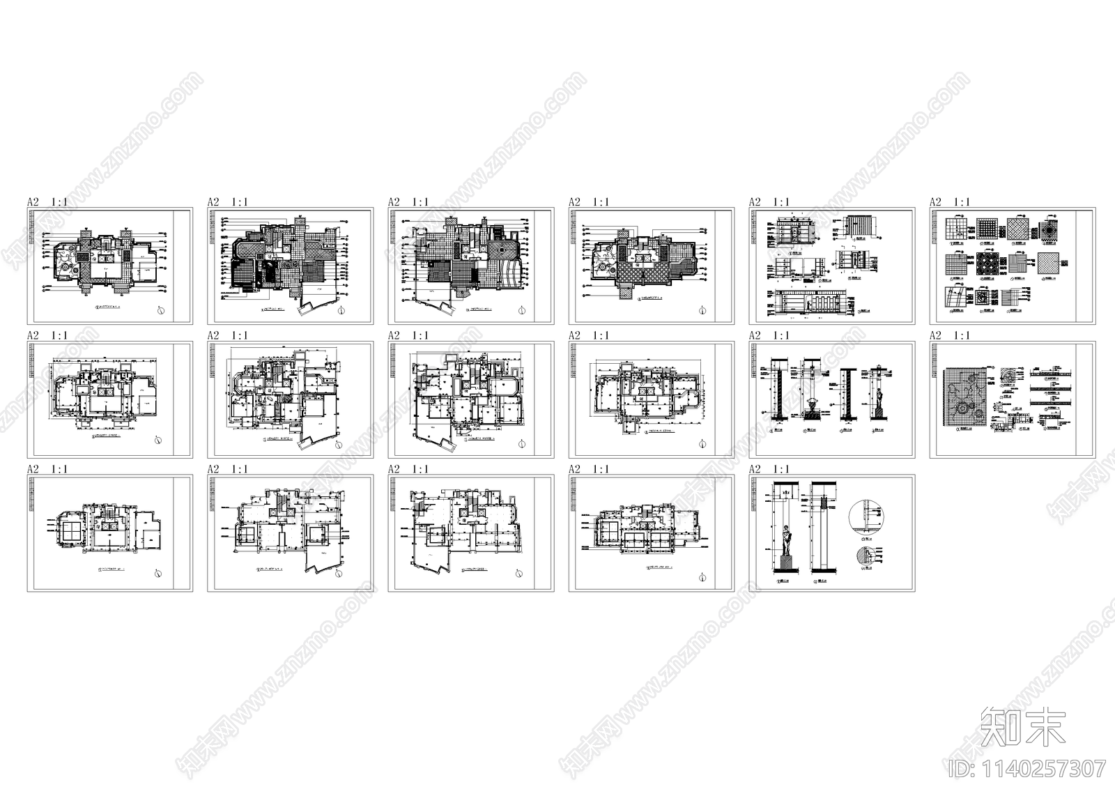 居住区架空层景观全套施工图下载【ID:1140257307】