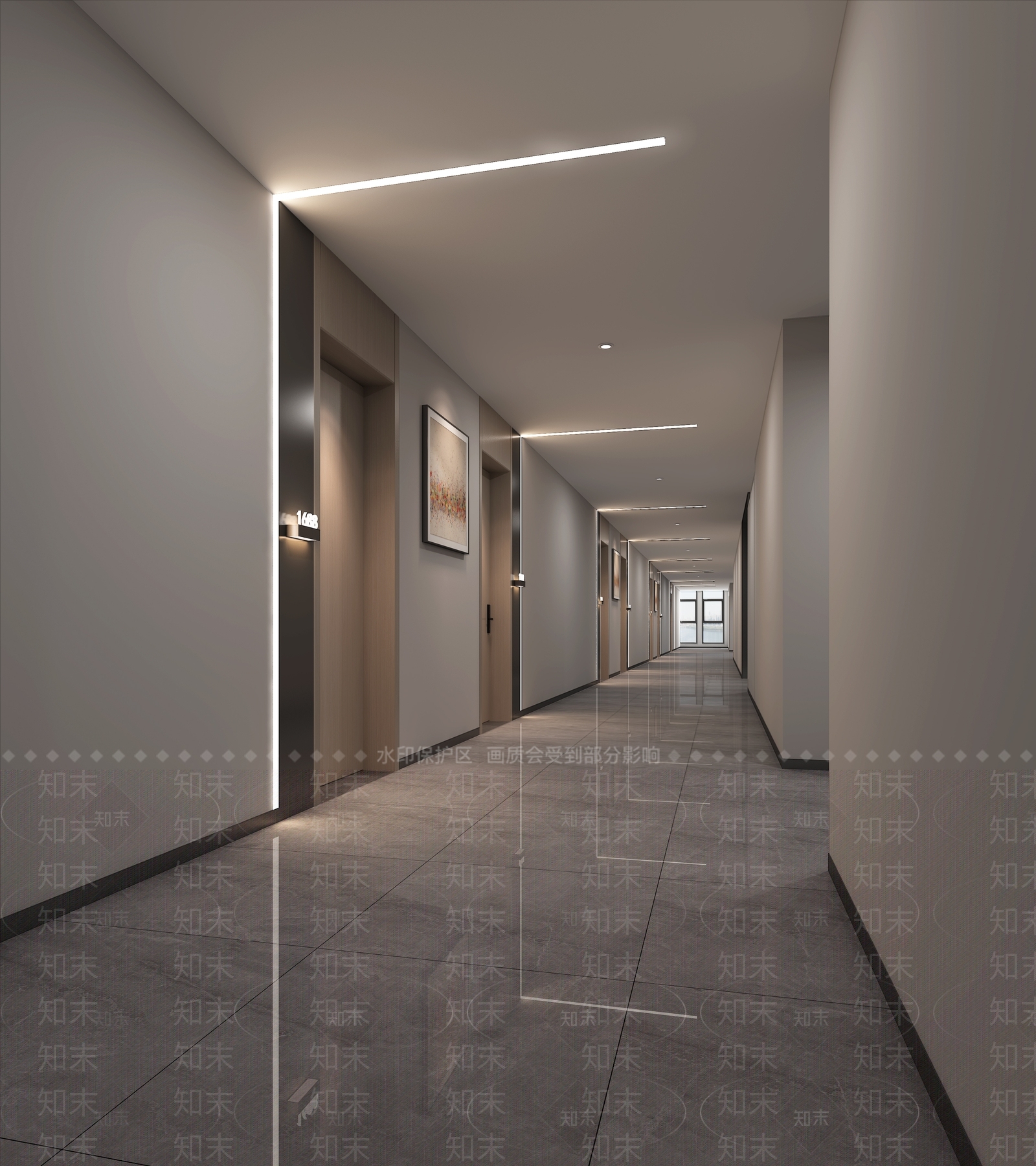 酒店走廊3D模型精品下载_3dmax模型_知末网