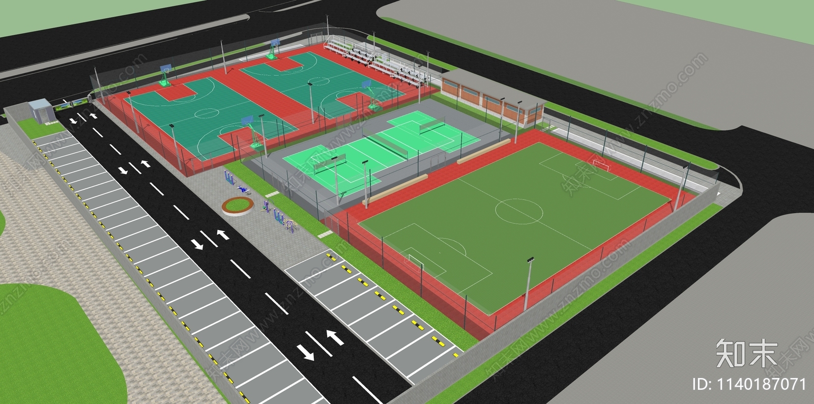 现代体育公园SU模型下载【ID:1140187071】