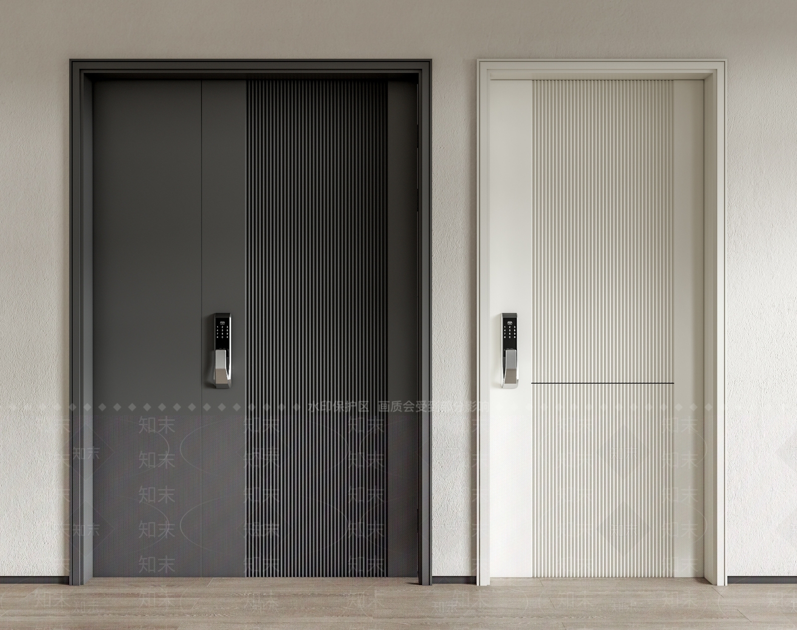 现代防盗门3D模型下载【ID:1140187544】